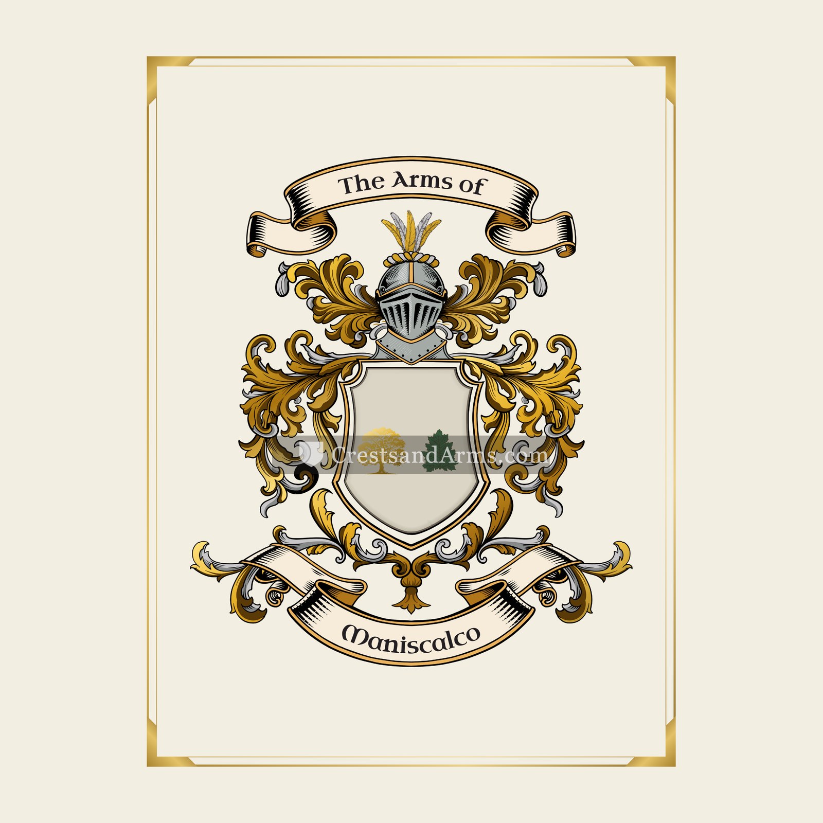 With gold border