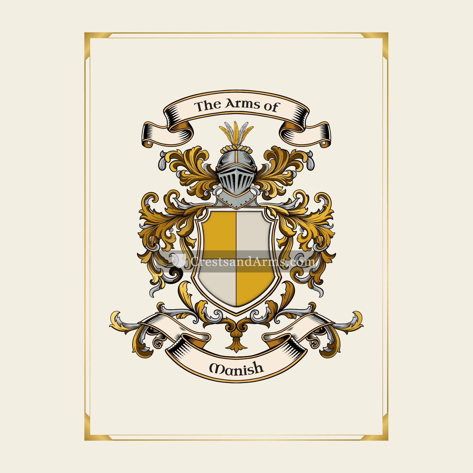 With gold border