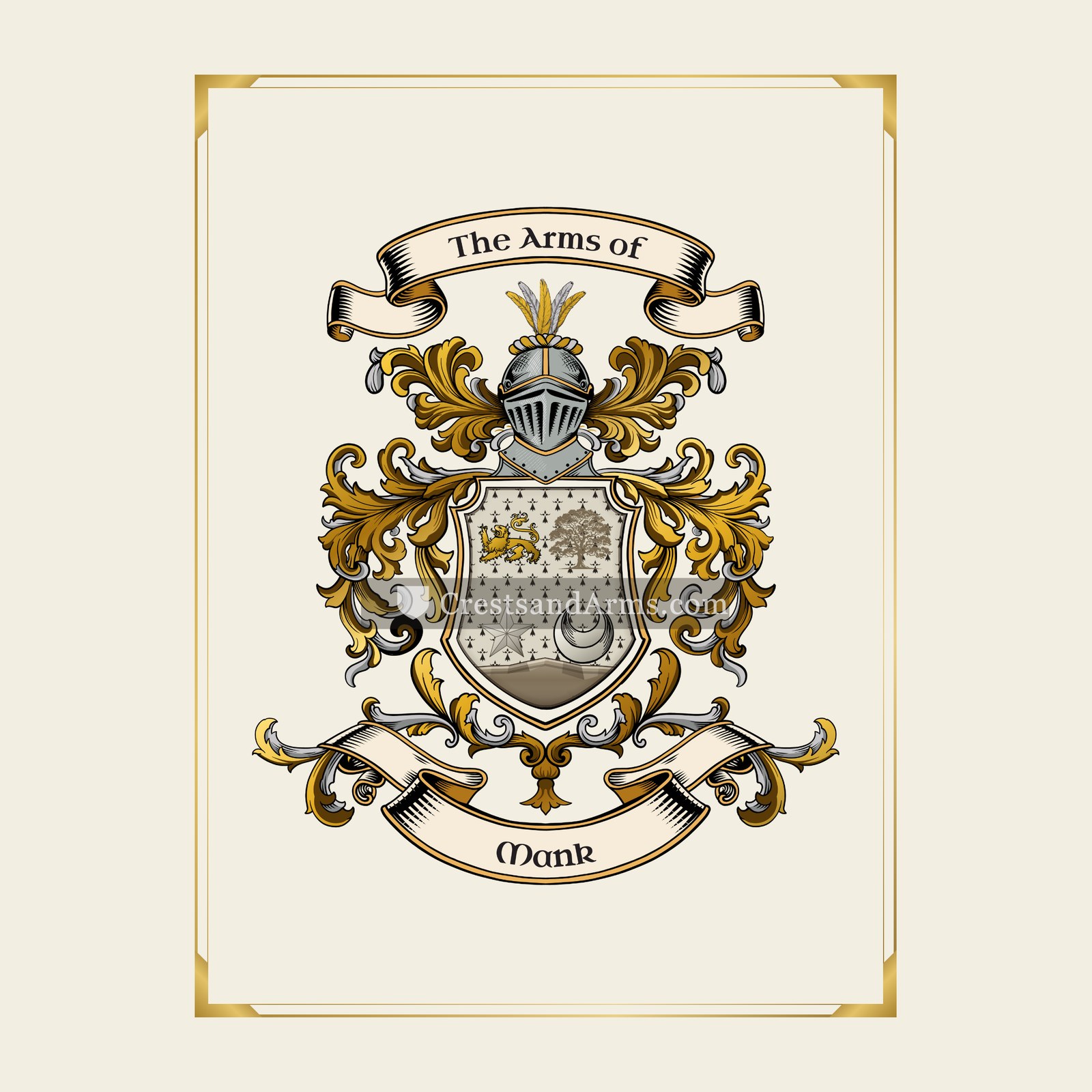 With gold border