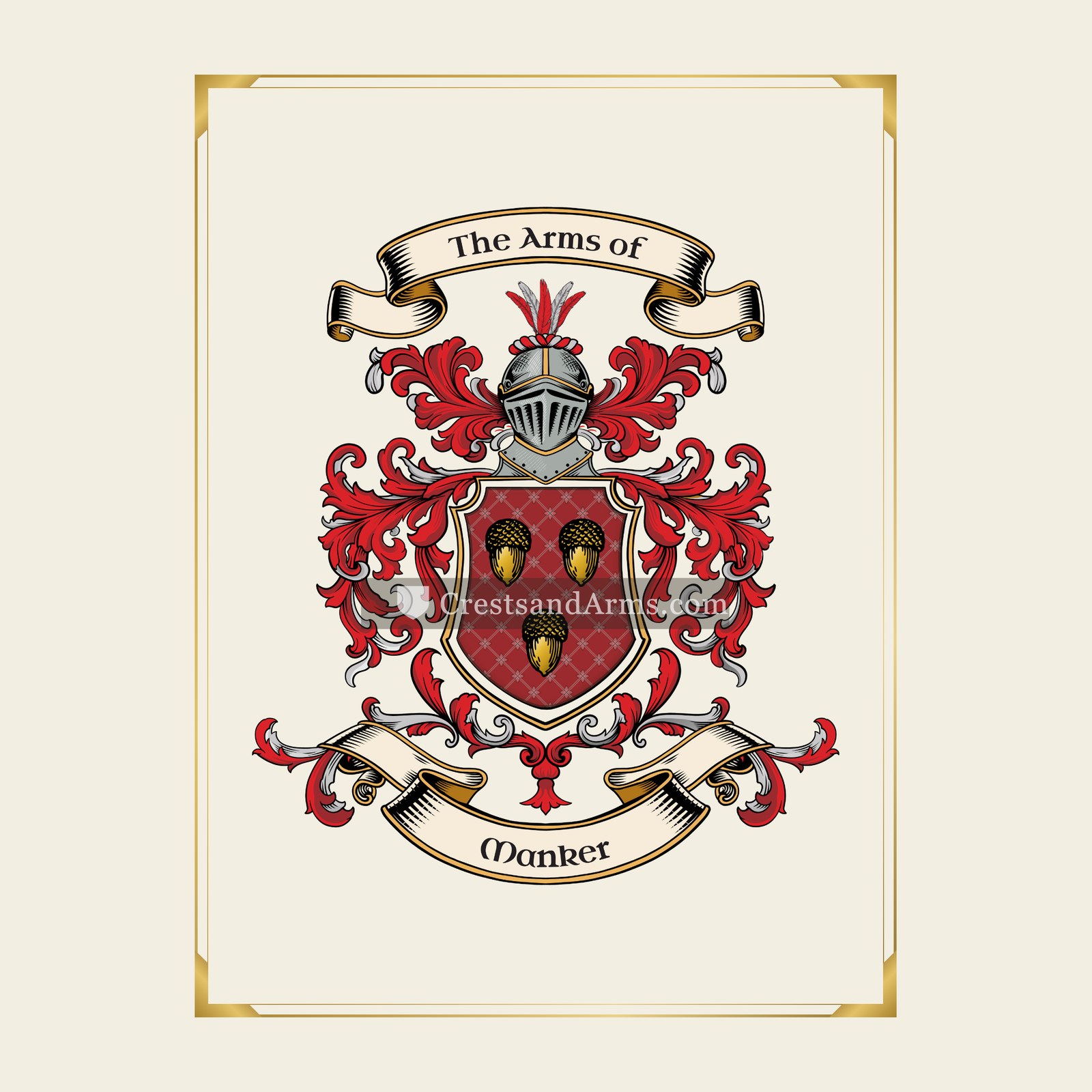 With gold border