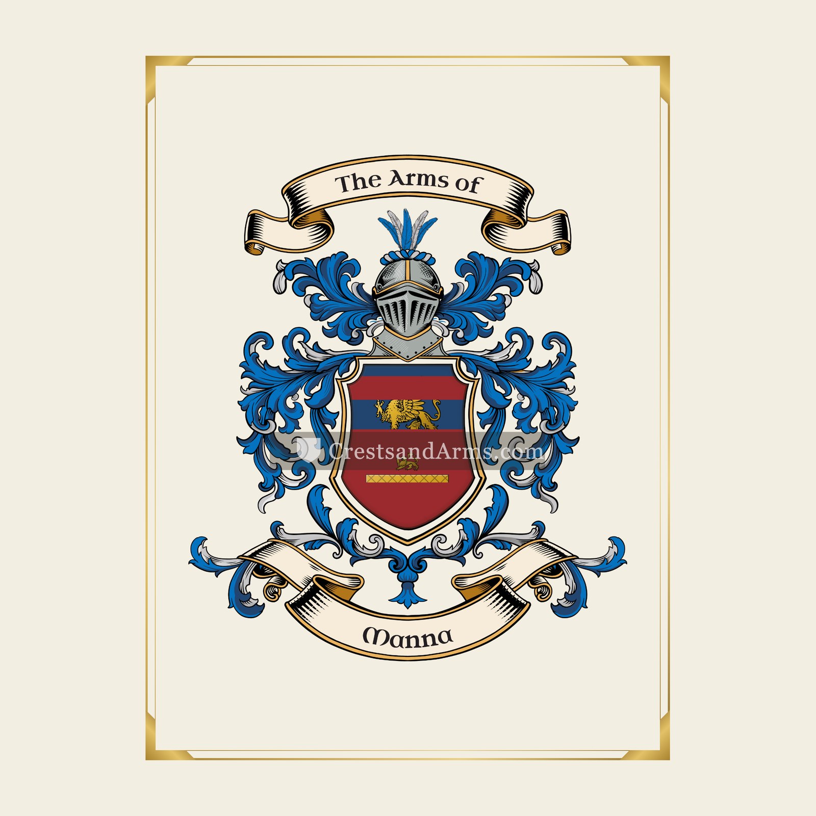 With gold border