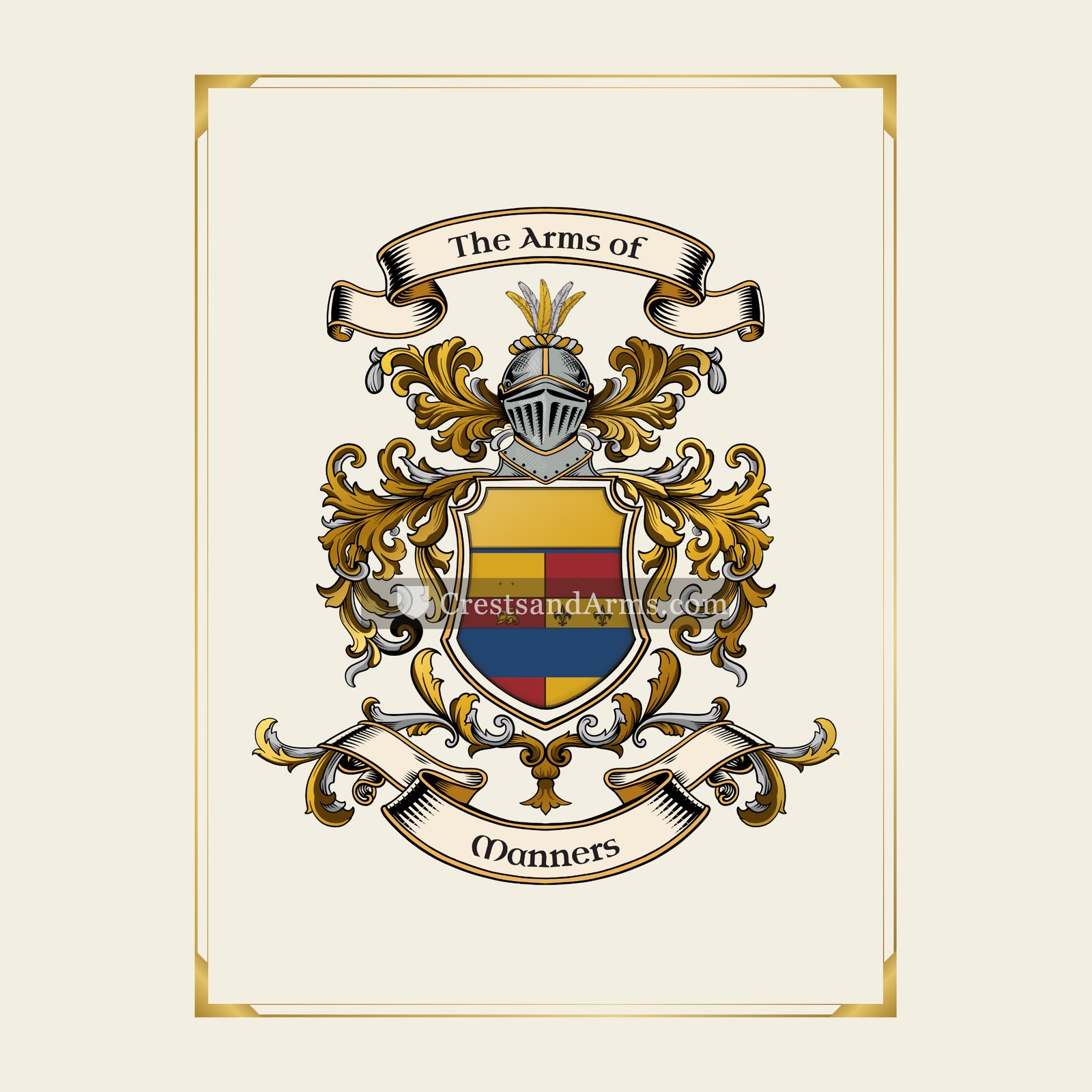 With gold border