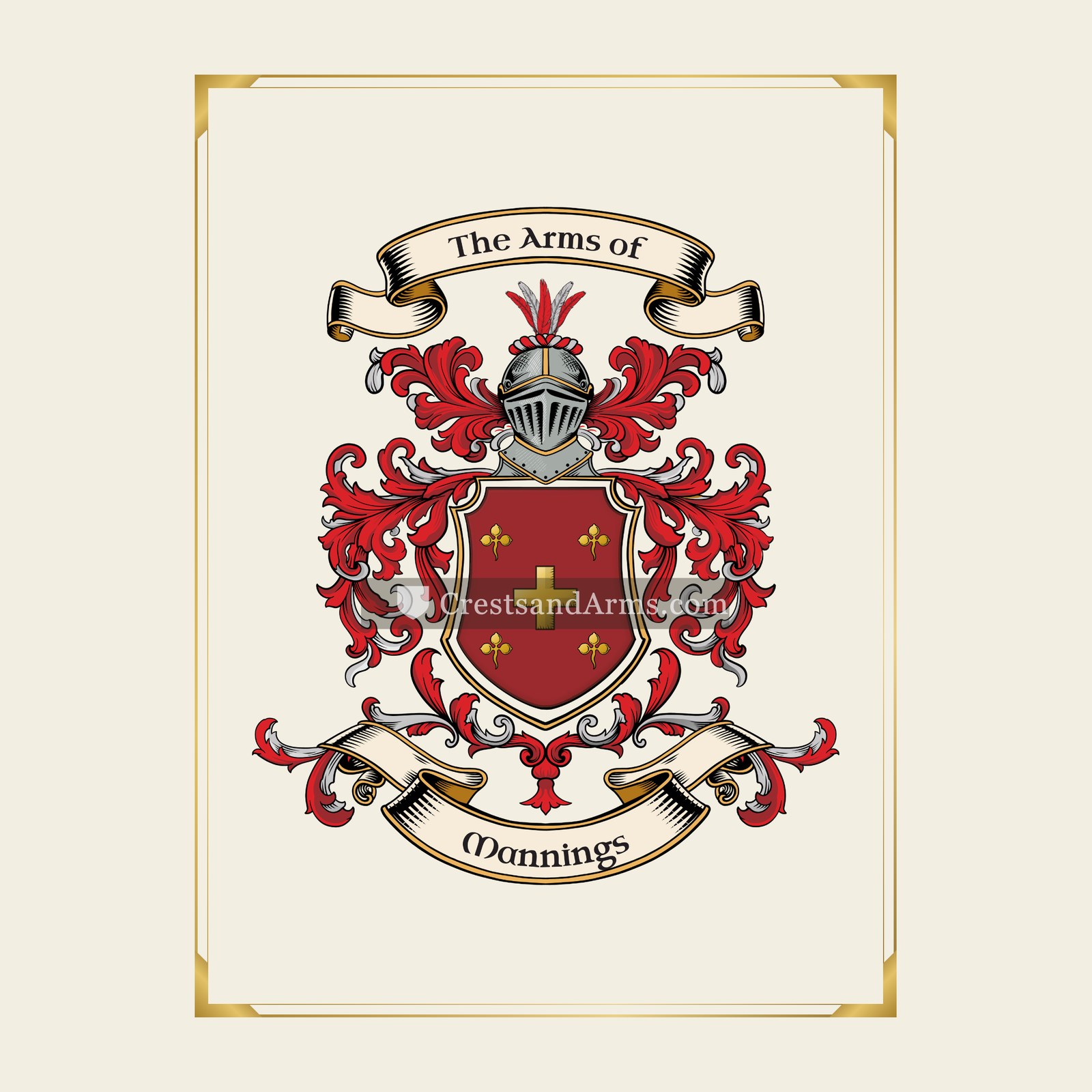 With gold border