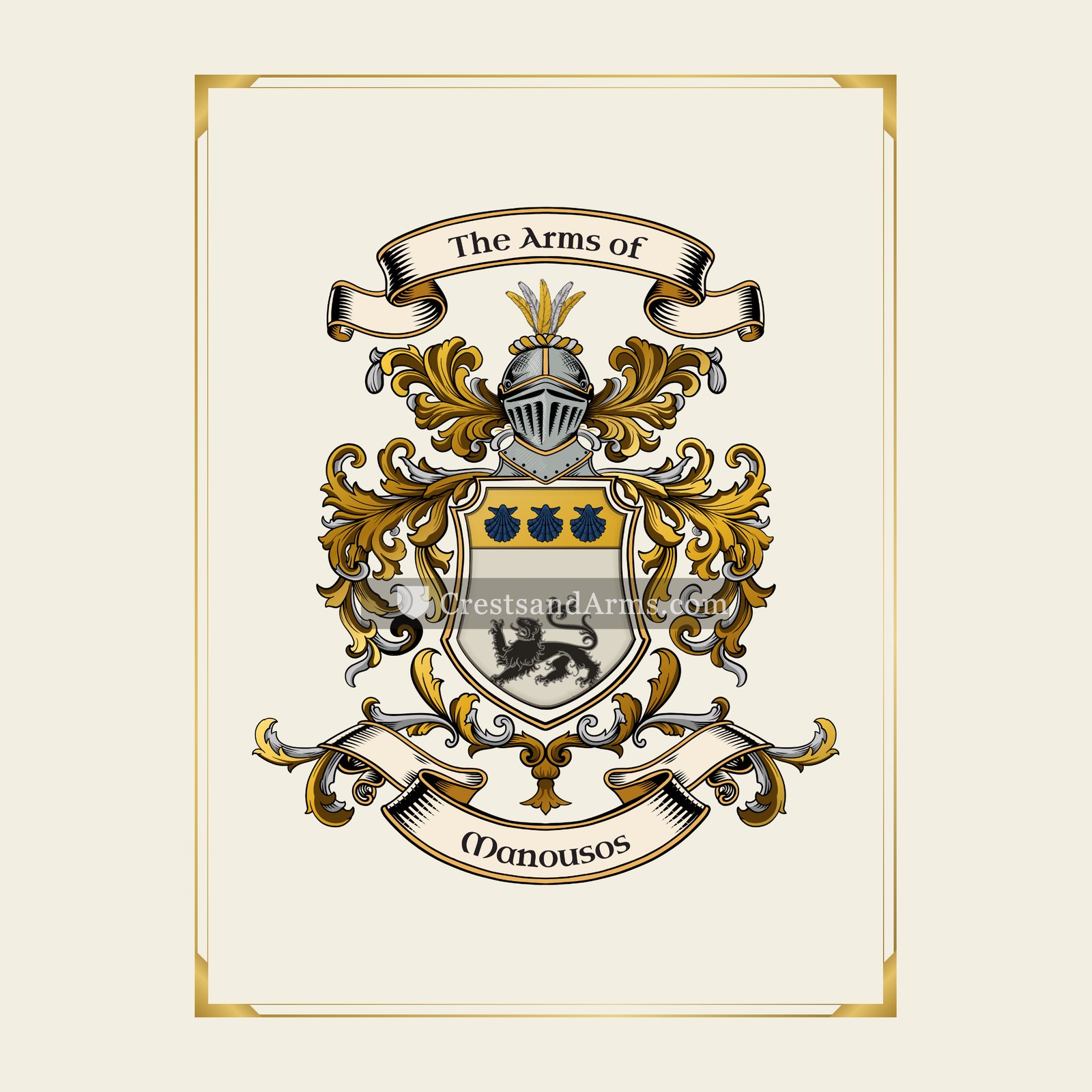 With gold border