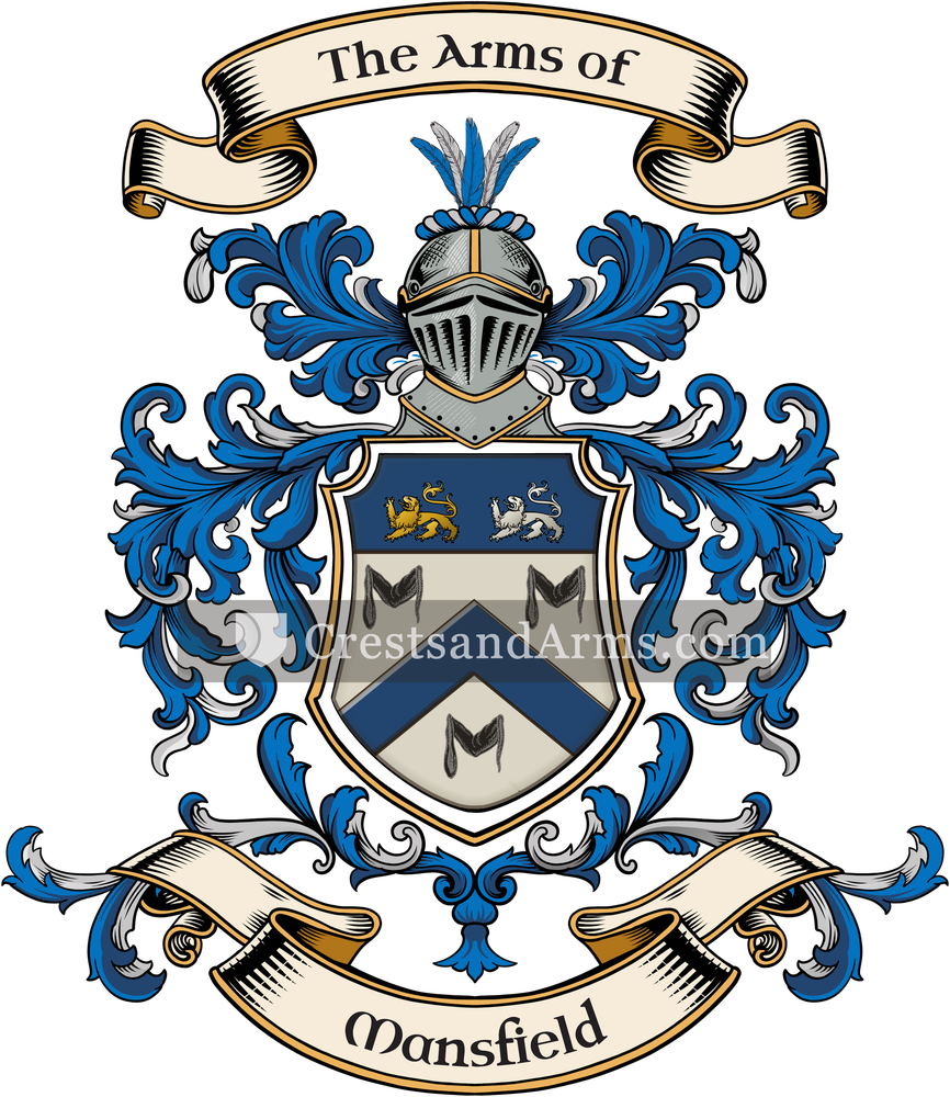 The Mansfield coat of arms, drawn from the recorded blazon