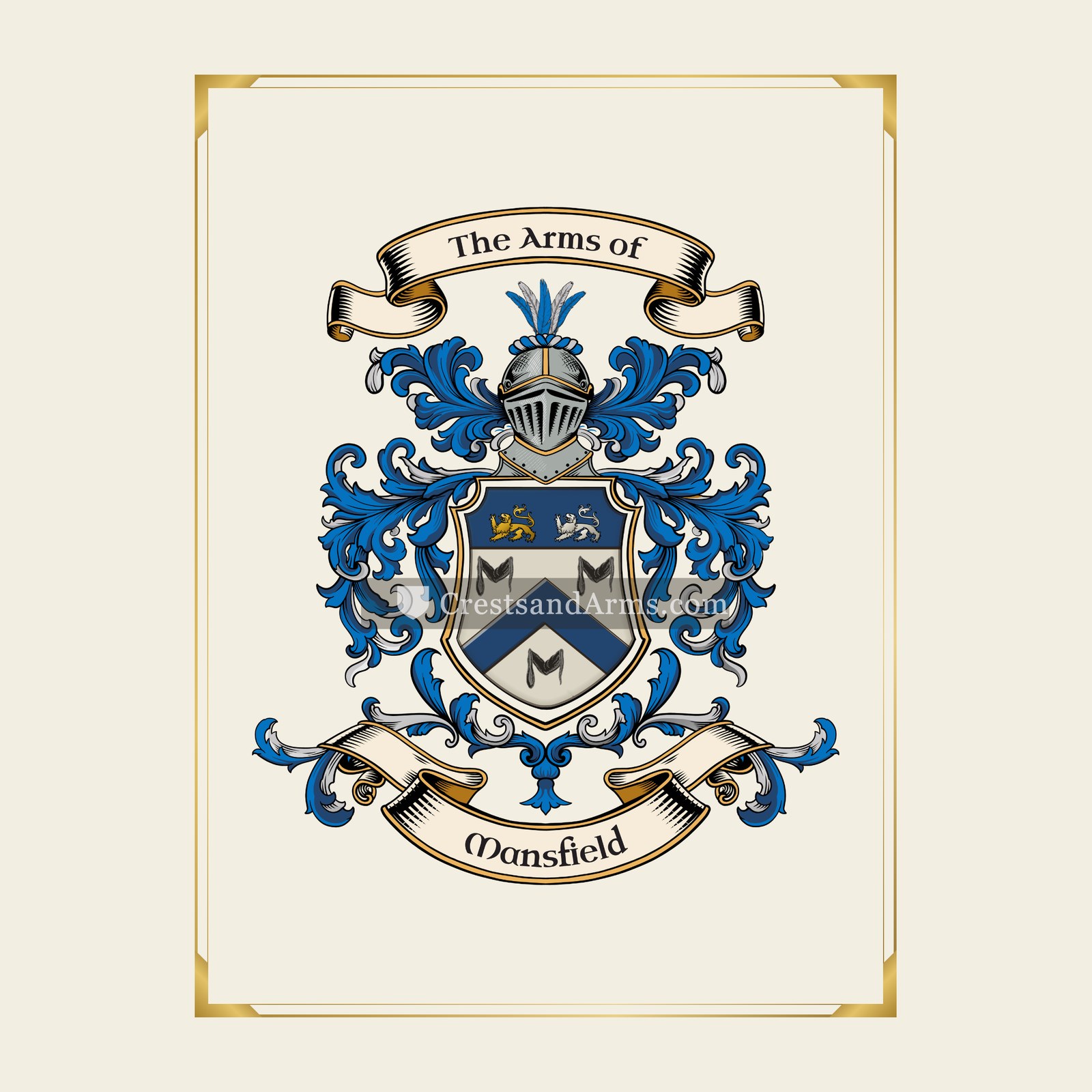 With gold border