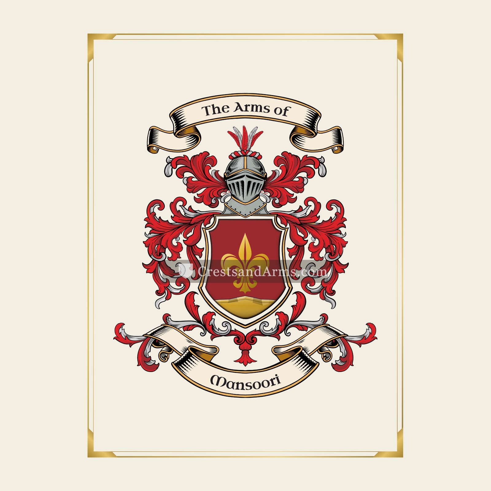 With gold border