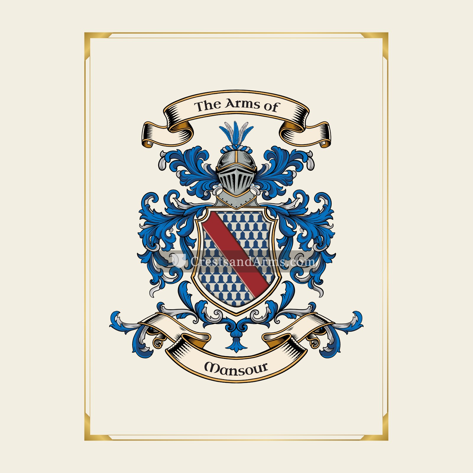 With gold border