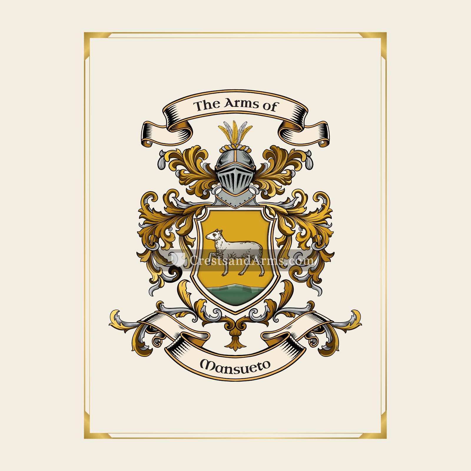 With gold border