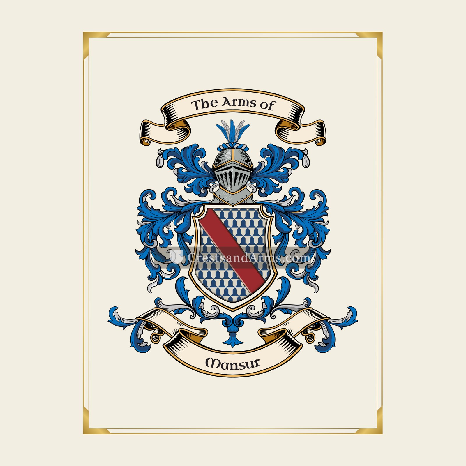 With gold border