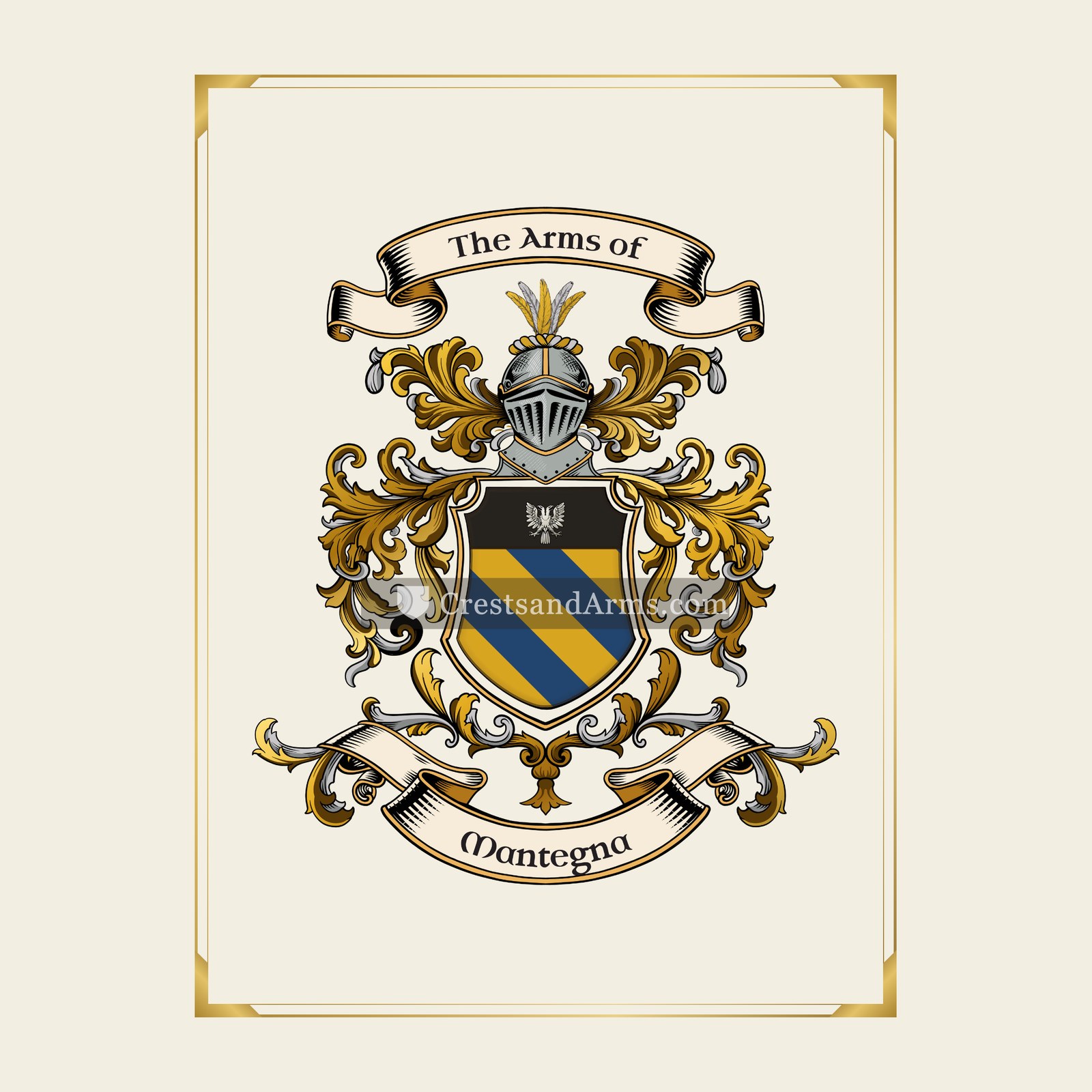 With gold border