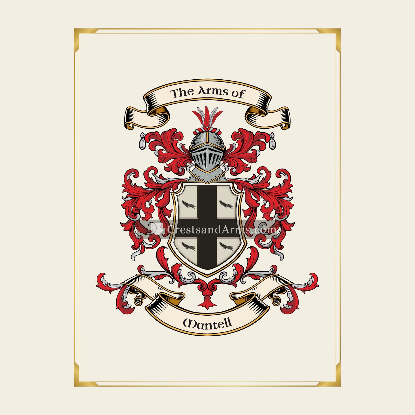 With gold border