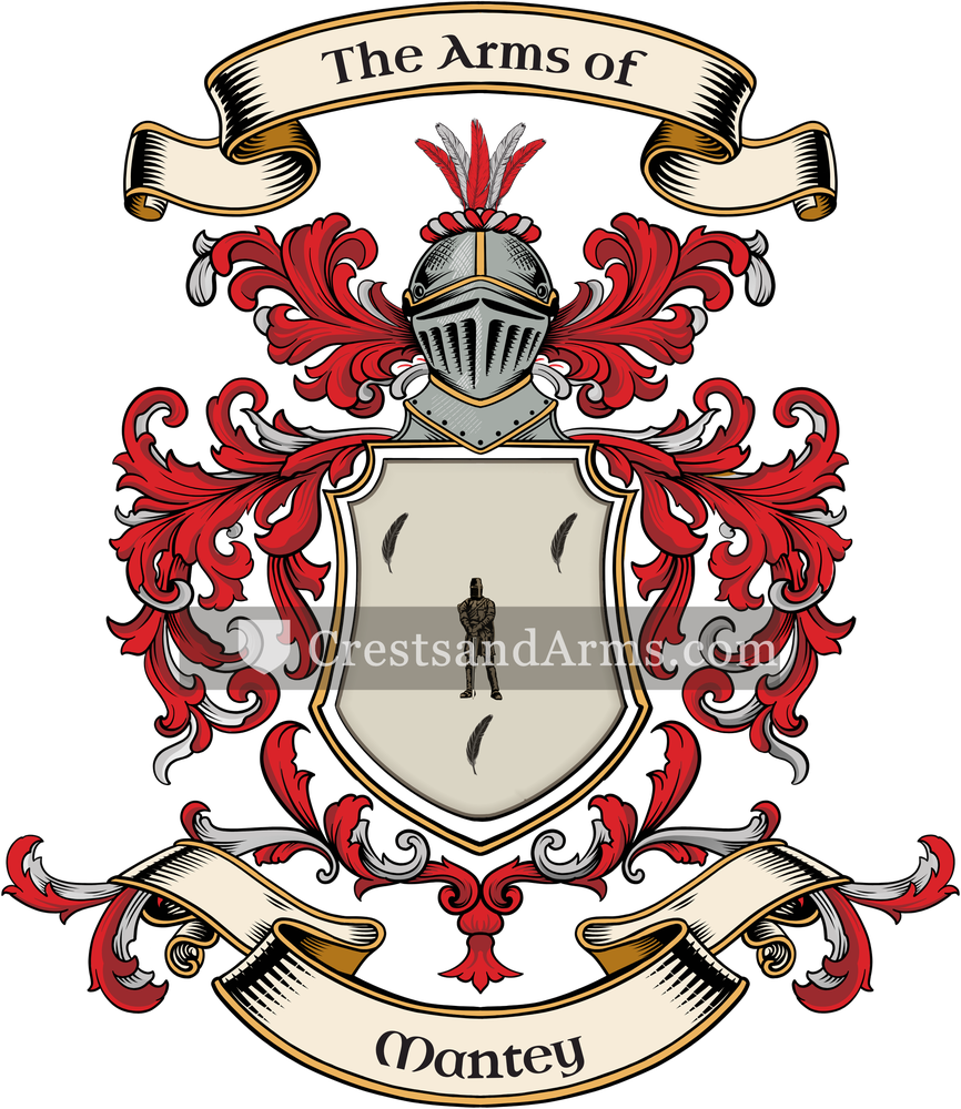 The Mantey coat of arms, drawn from the recorded blazon
