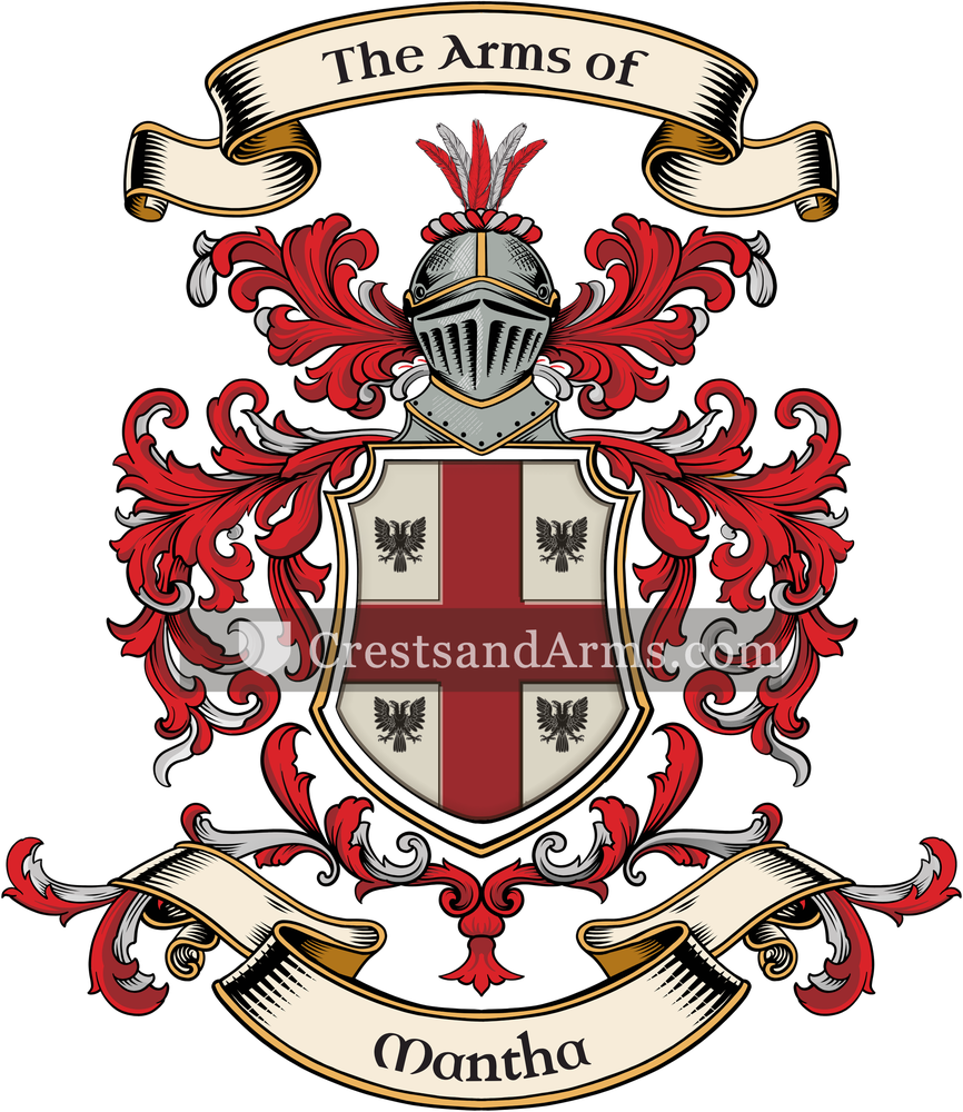 The Mantha coat of arms, drawn from the recorded blazon
