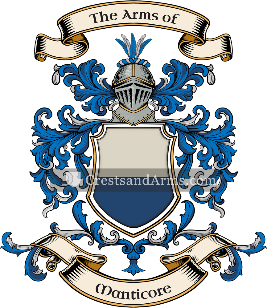 The Manticore coat of arms, drawn from the recorded blazon