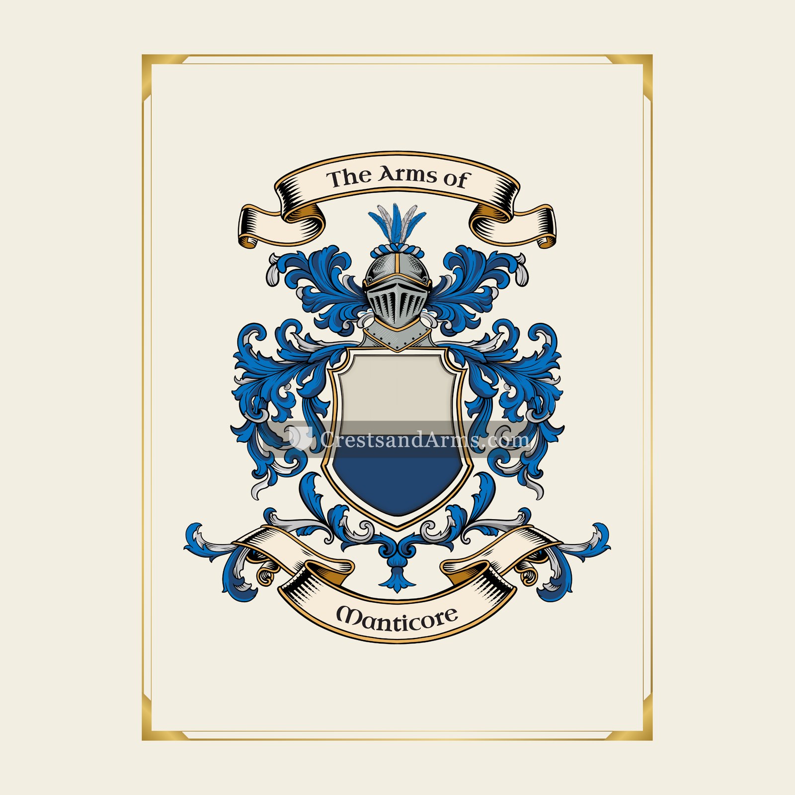 With gold border