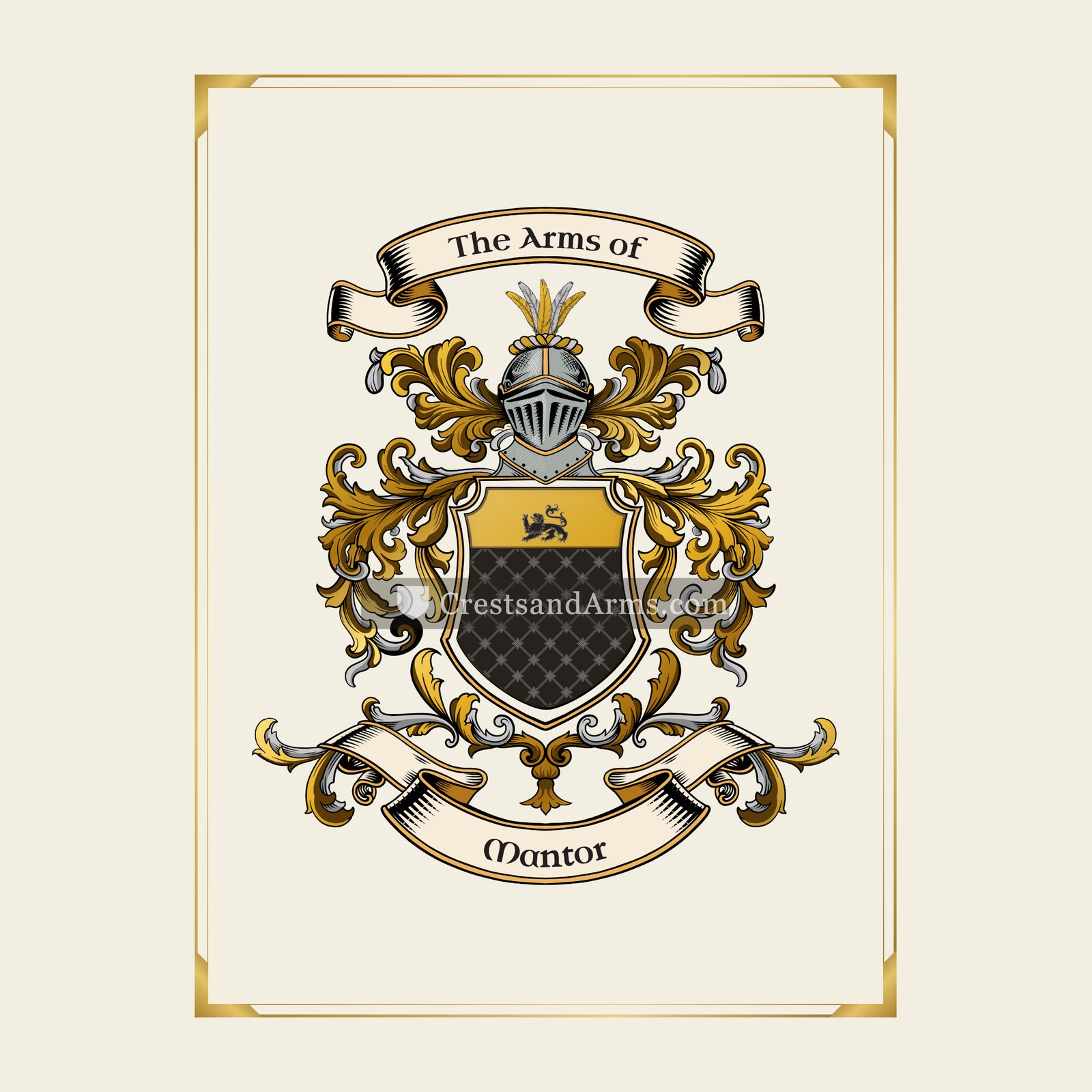 With gold border