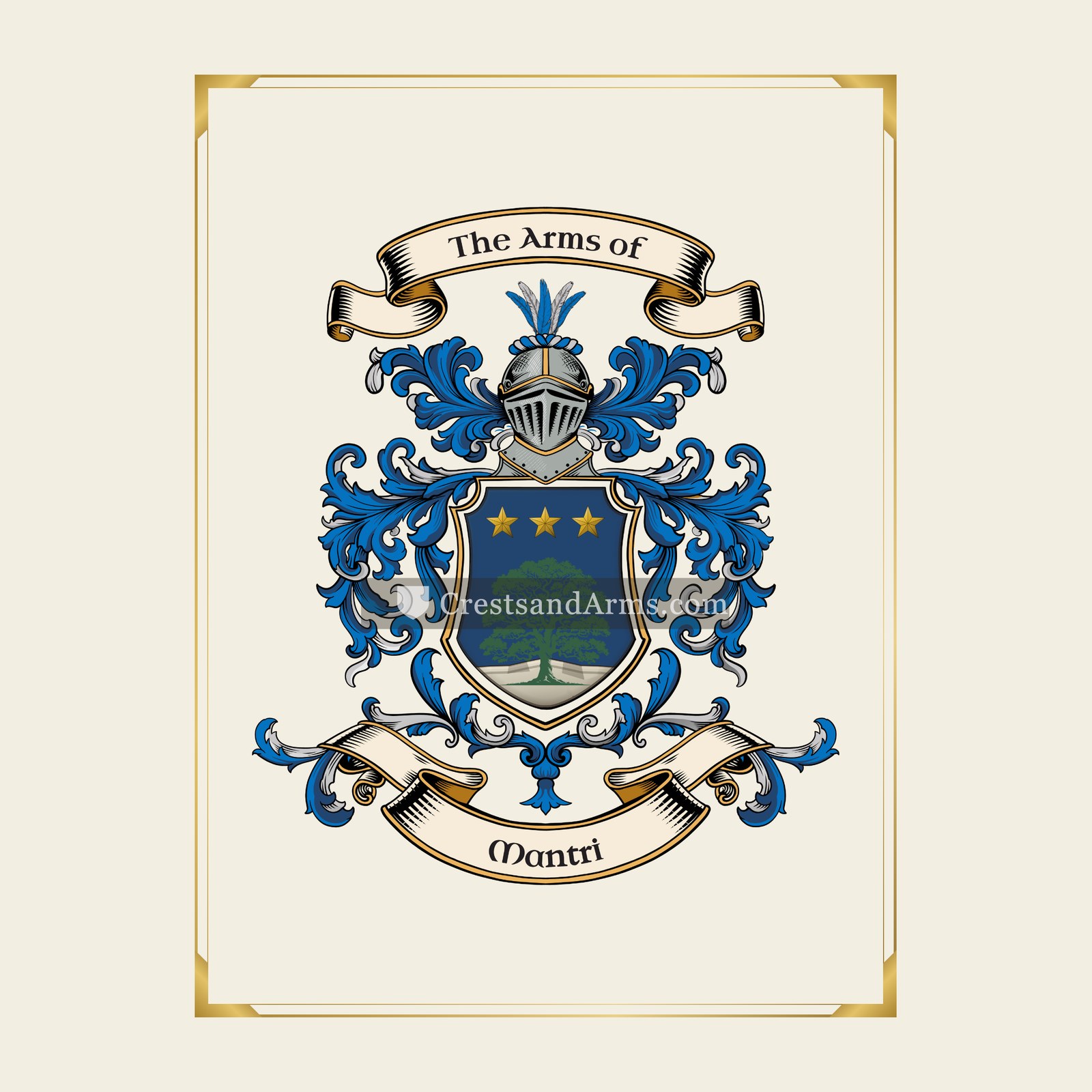 With gold border