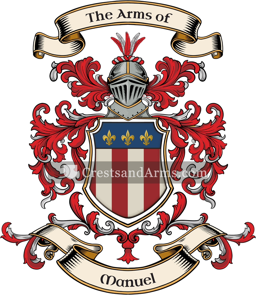 The Manuel coat of arms, drawn from the recorded blazon