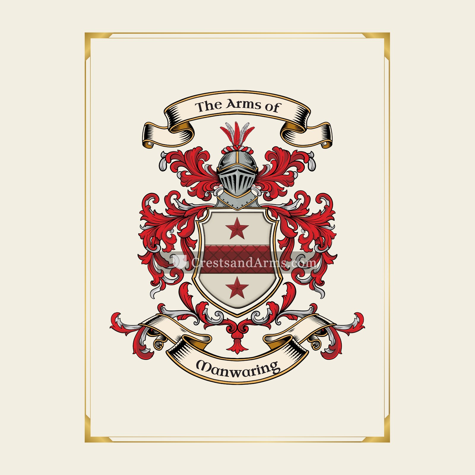 With gold border