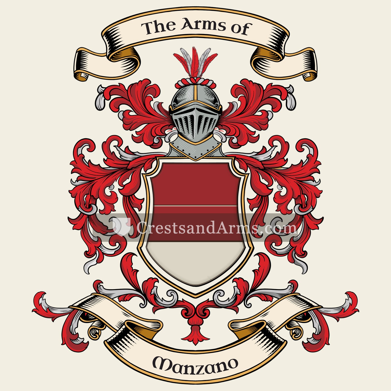 The Manzano coat of arms, drawn from the recorded blazon