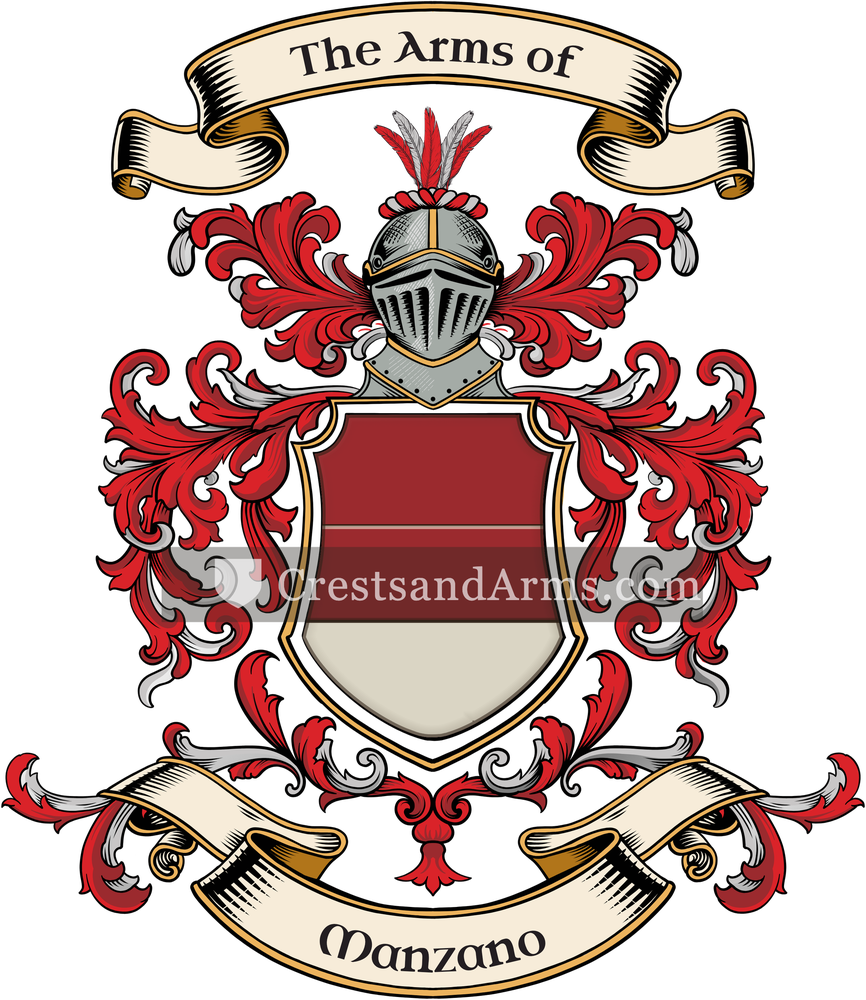 The Manzano coat of arms, drawn from the recorded blazon