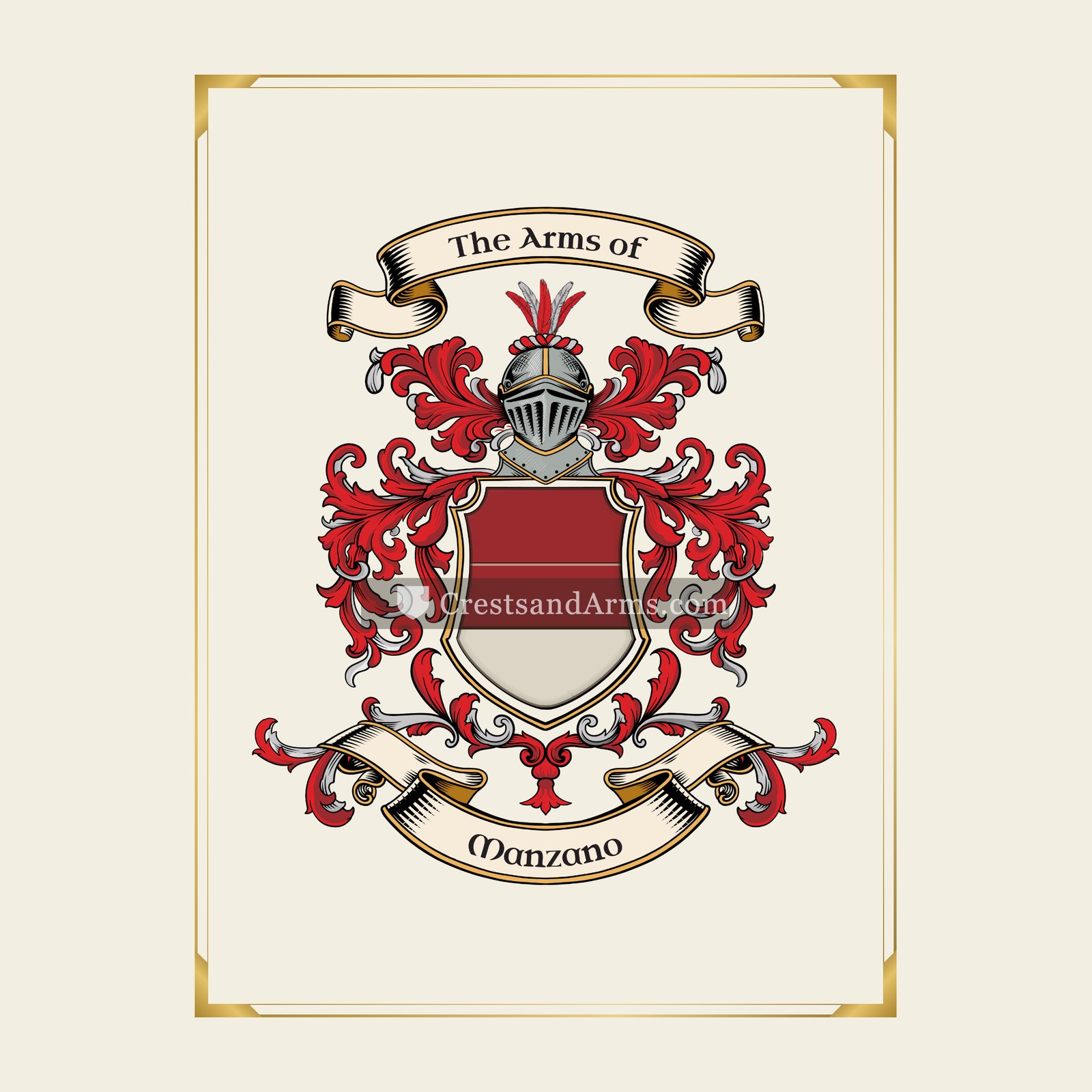 With gold border