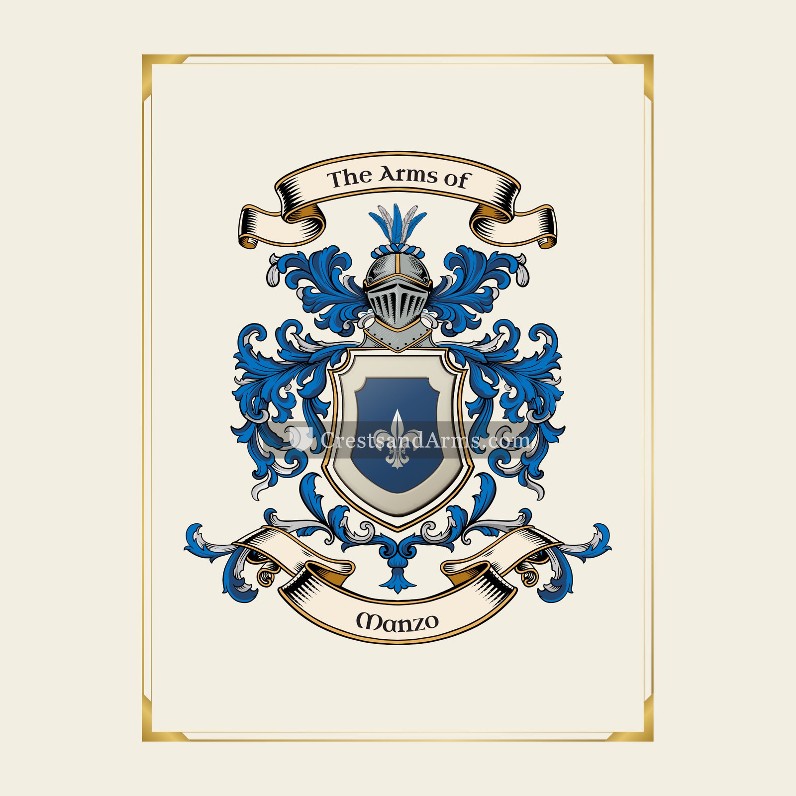 With gold border