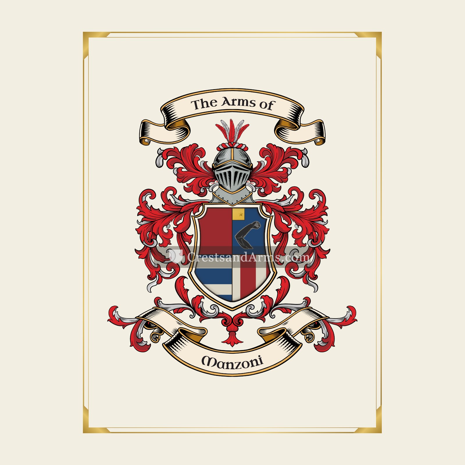 With gold border