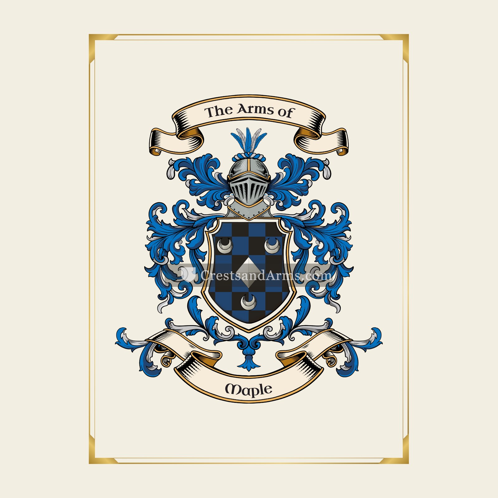 With gold border