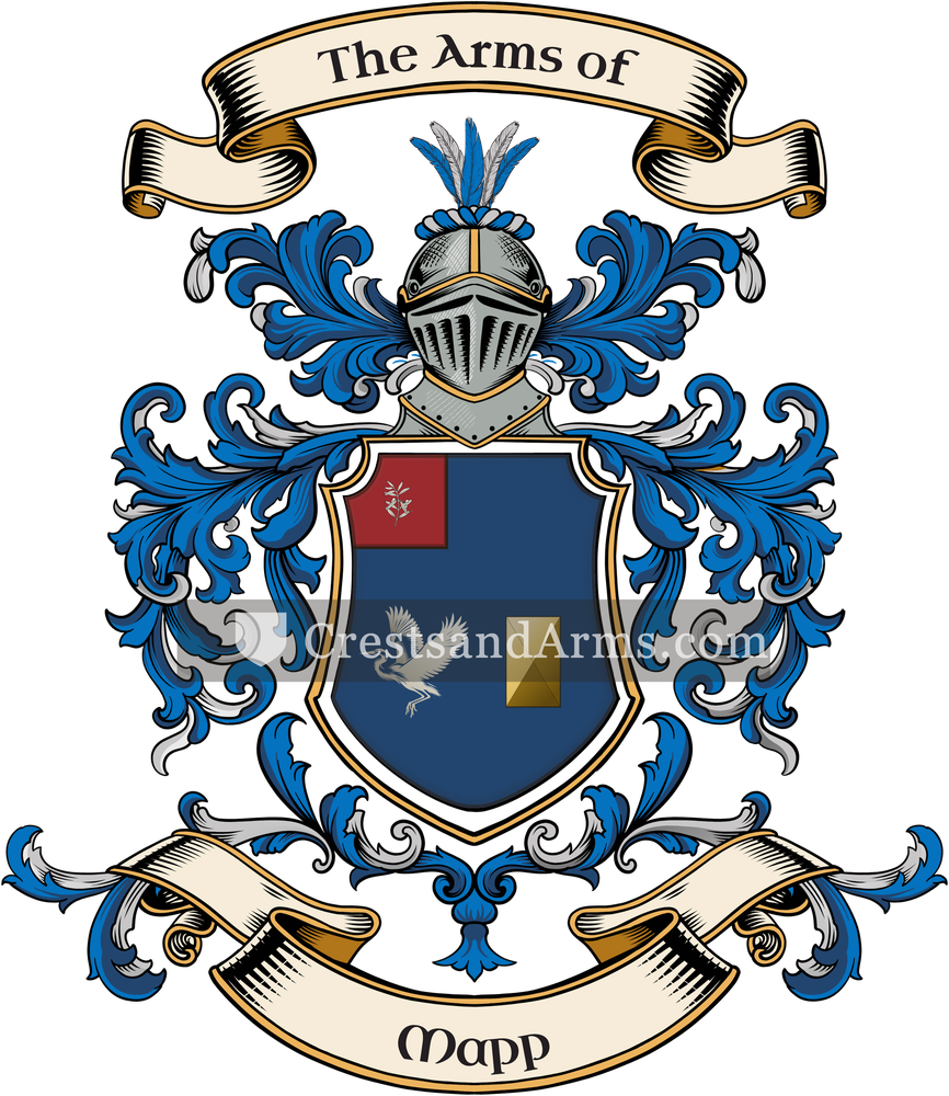 The Mapp coat of arms, drawn from the recorded blazon