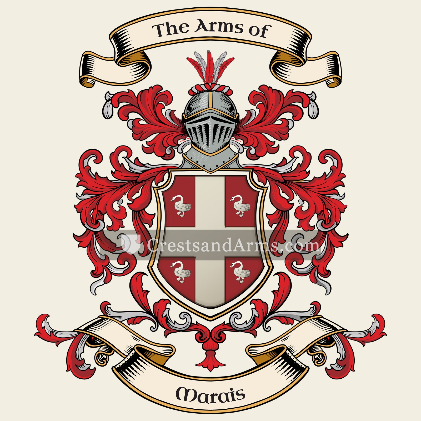The Marais coat of arms, drawn from the recorded blazon
