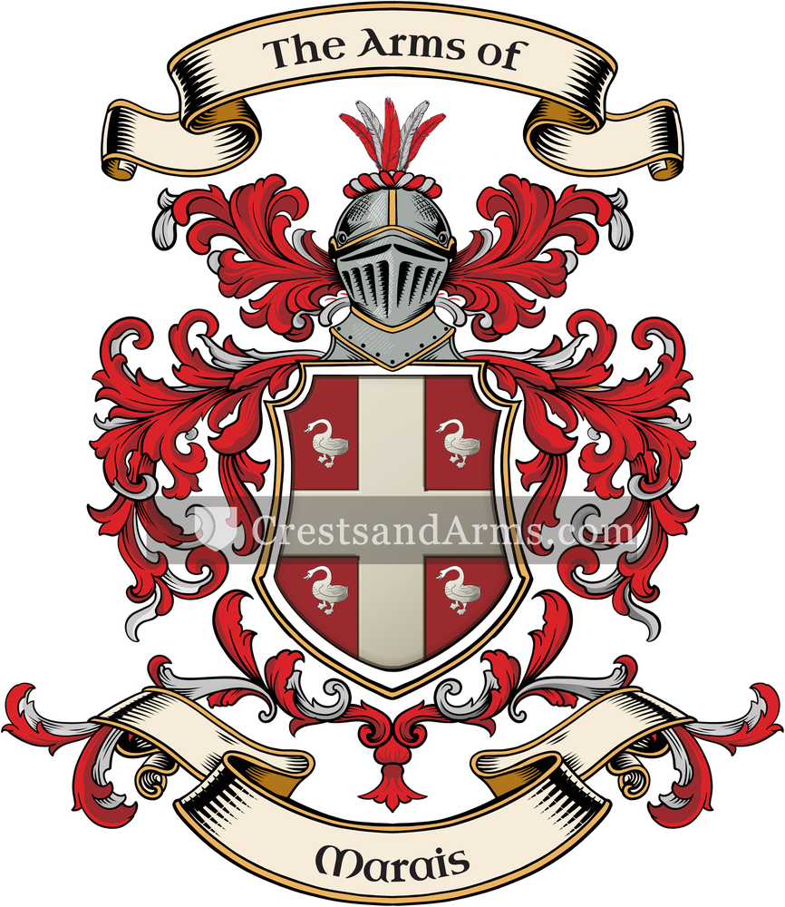 The Marais coat of arms, drawn from the recorded blazon