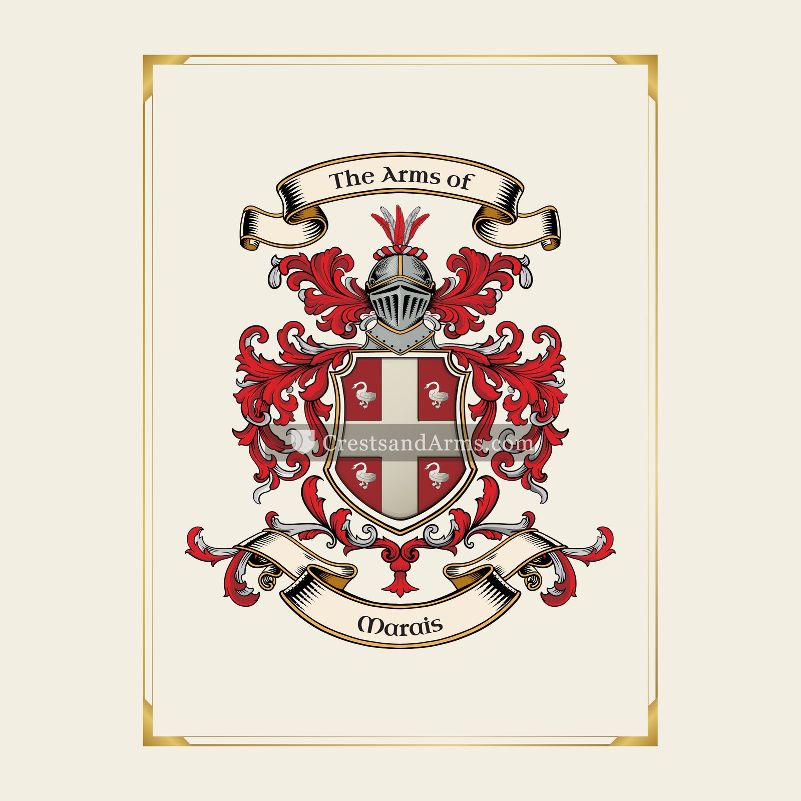 With gold border