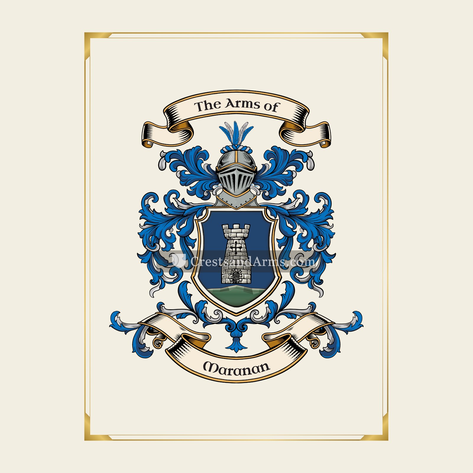 With gold border