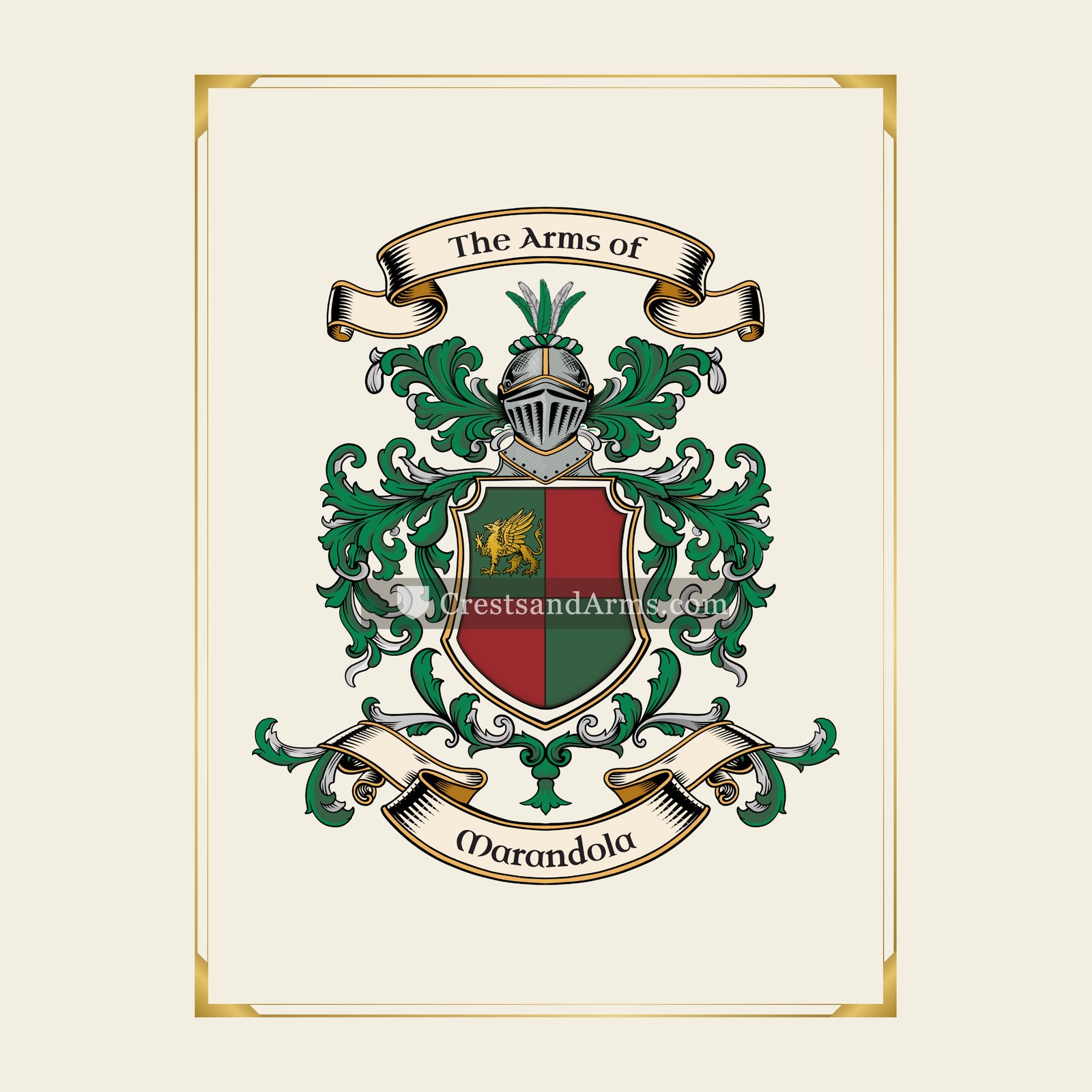 With gold border