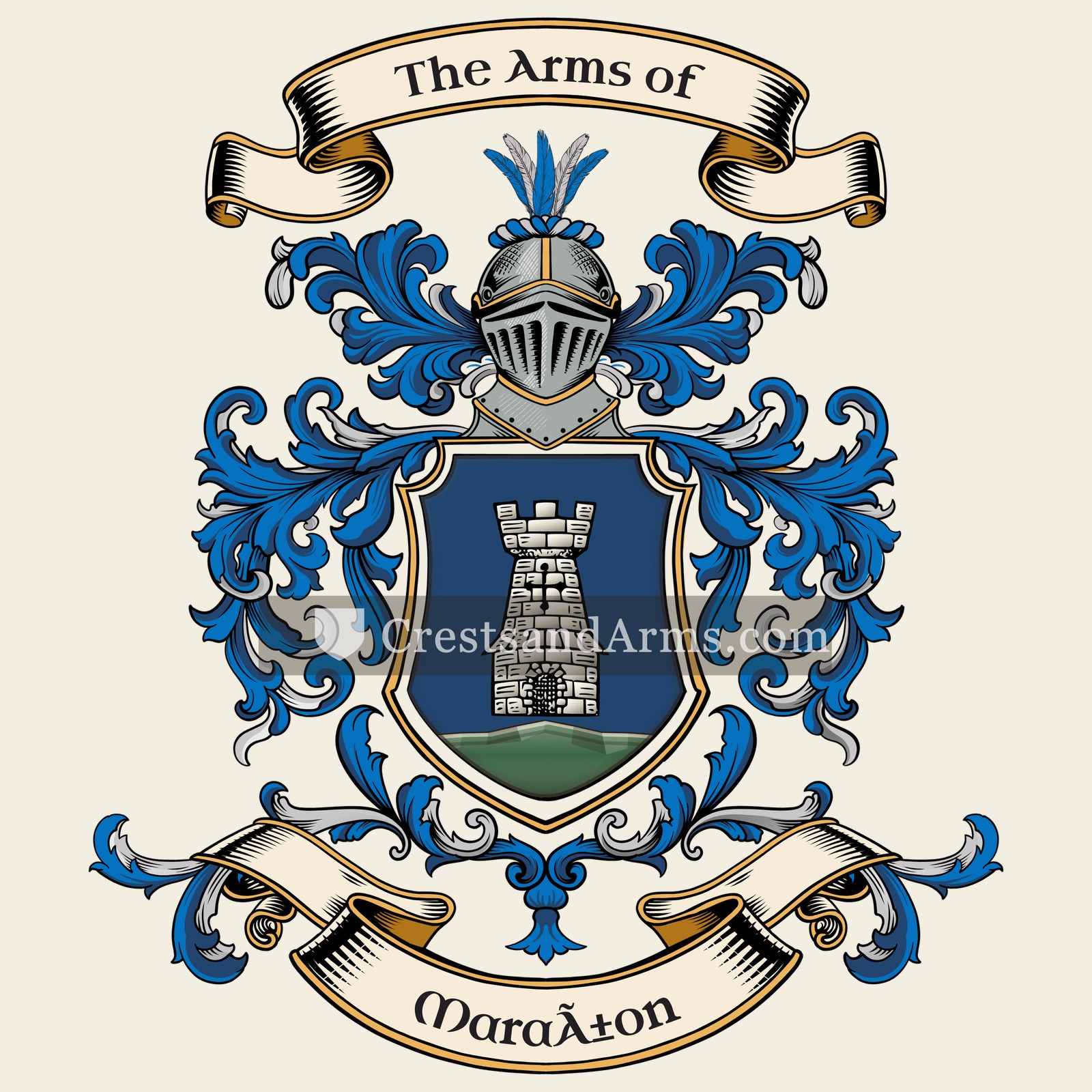 The Marañon coat of arms, drawn from the recorded blazon