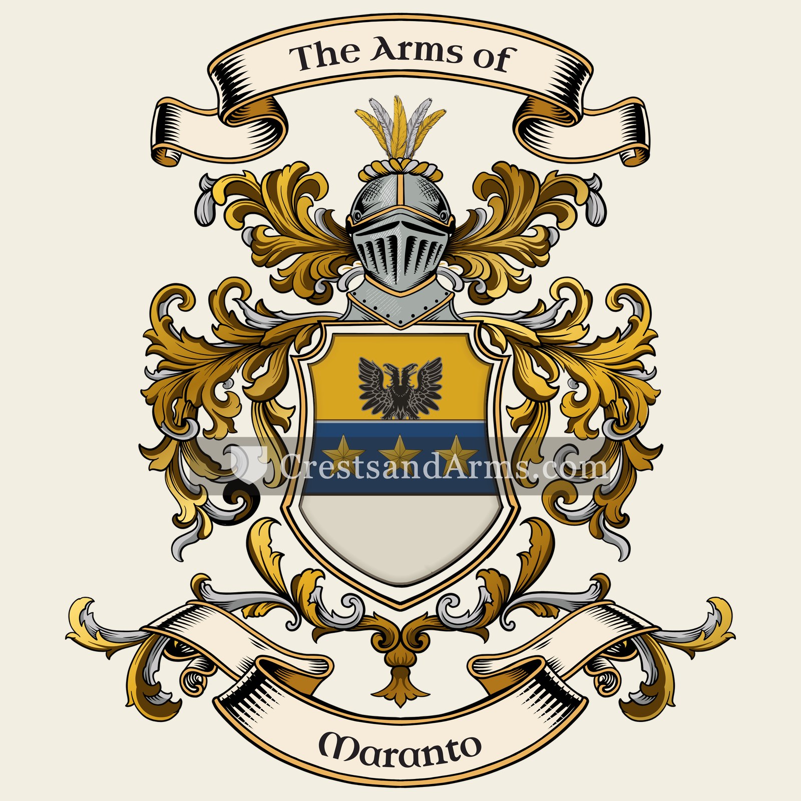 The Maranto coat of arms, drawn from the recorded blazon