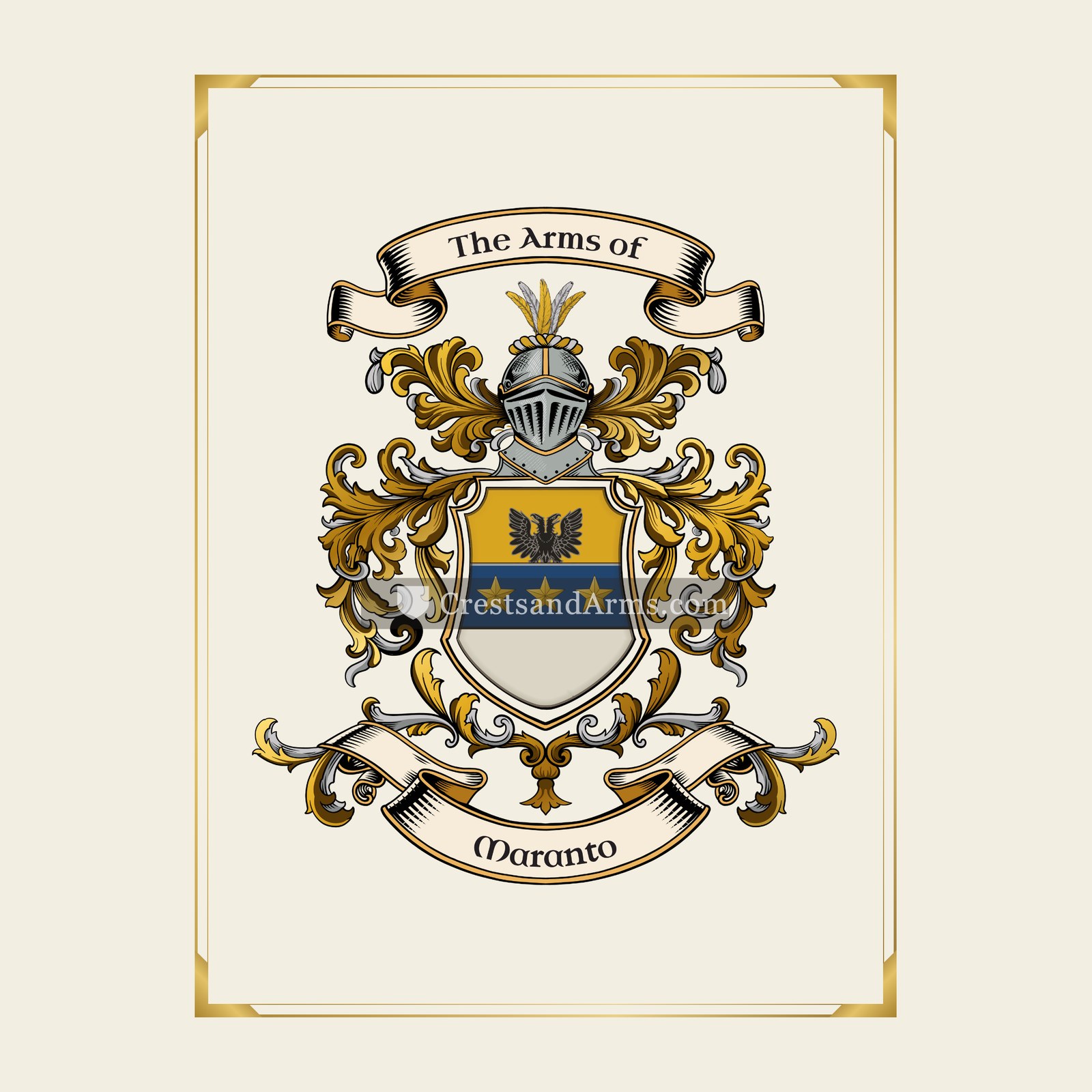 With gold border