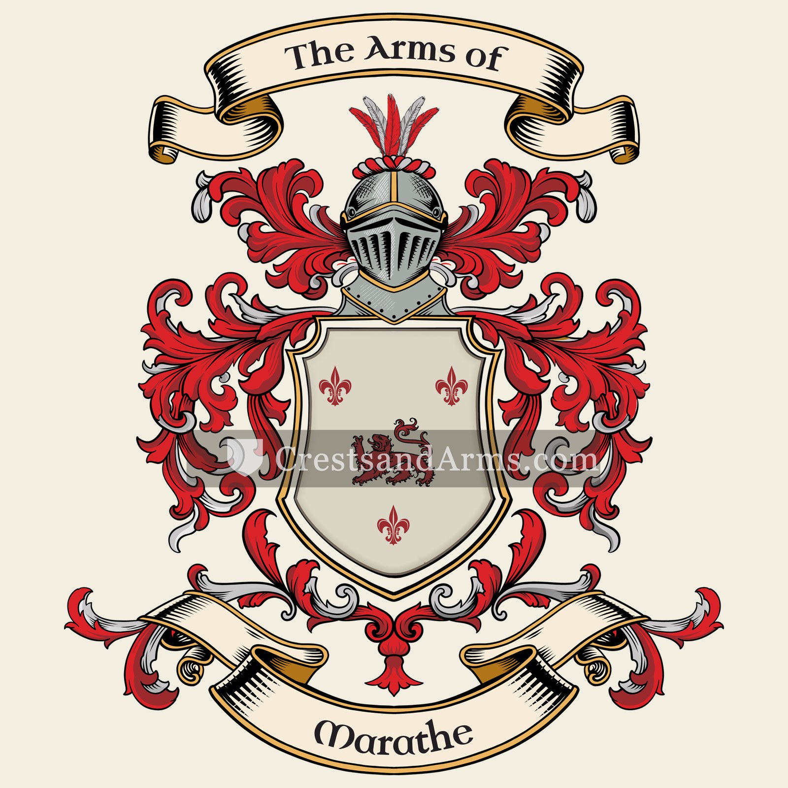 The Marathe coat of arms, drawn from the recorded blazon