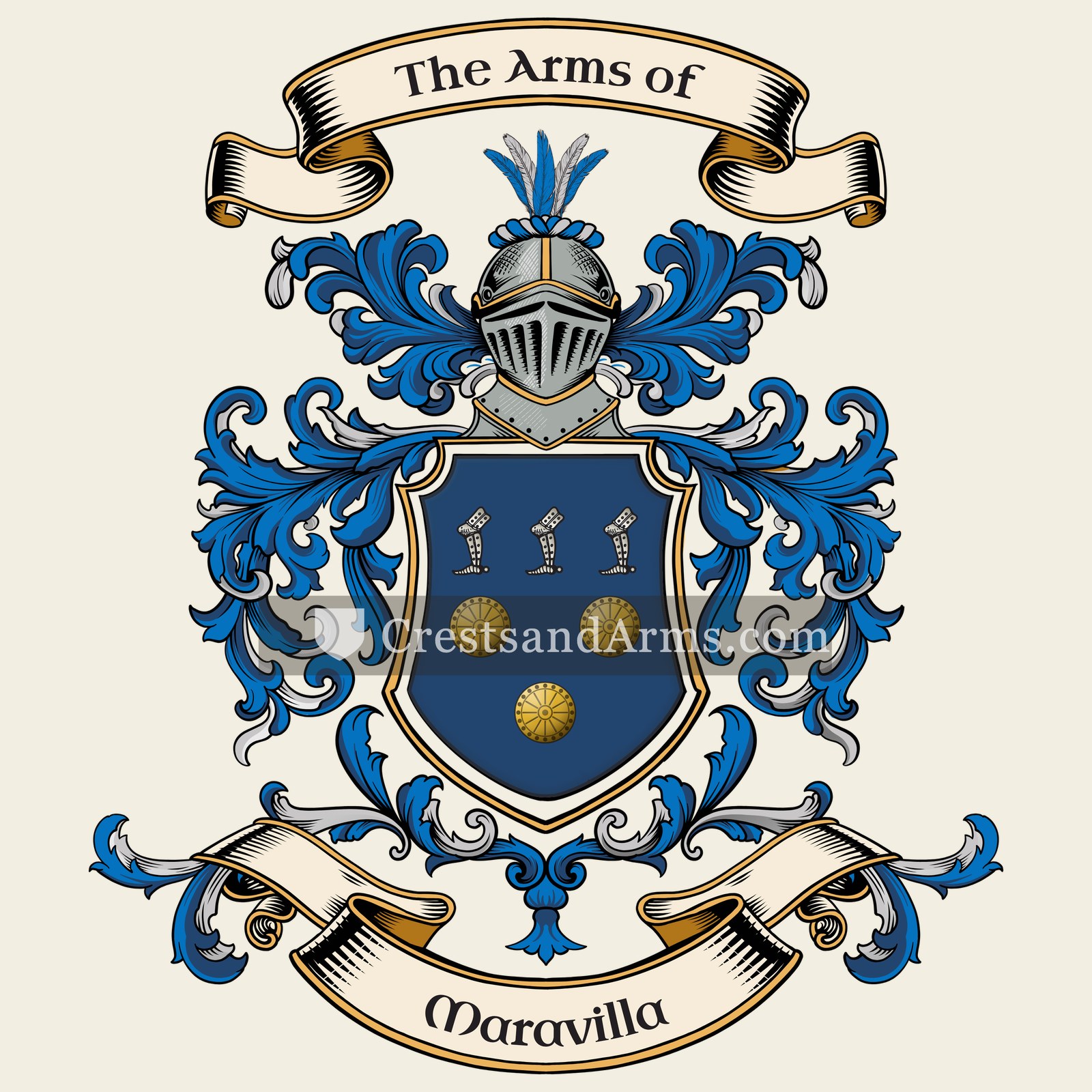 The Maravilla coat of arms, drawn from the recorded blazon