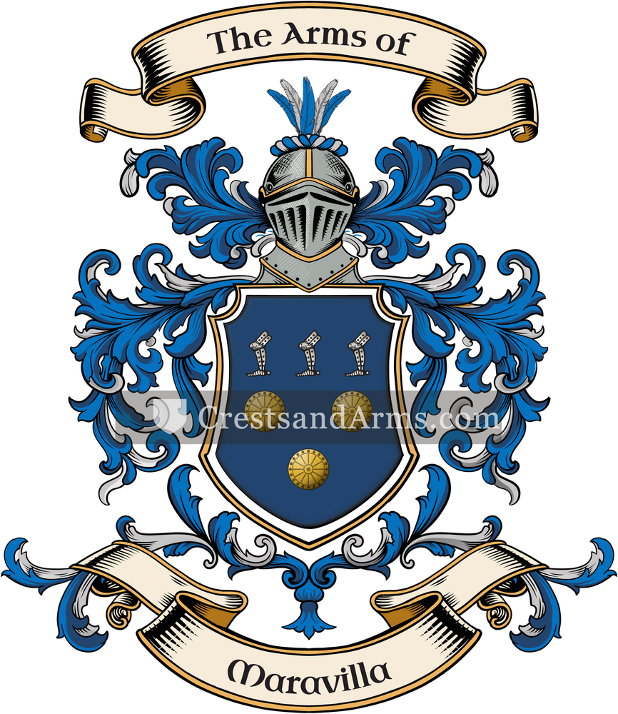 The Maravilla coat of arms, drawn from the recorded blazon