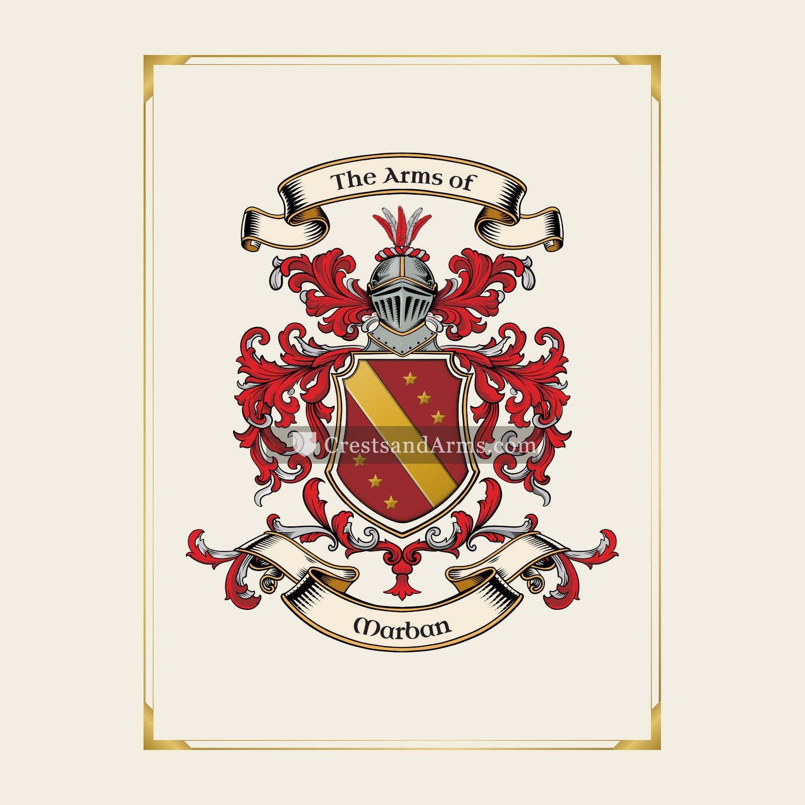 With gold border