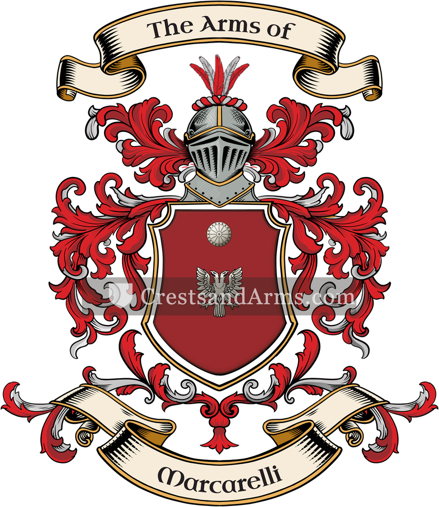 The Marcarelli coat of arms, drawn from the recorded blazon