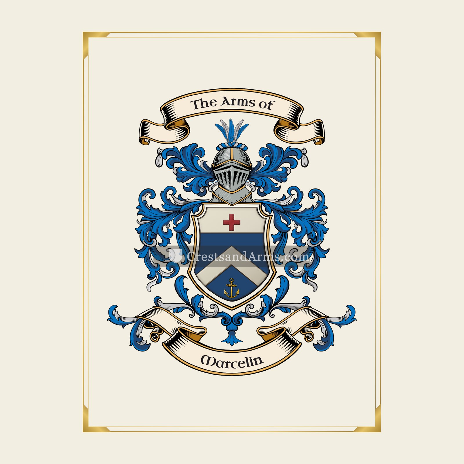With gold border