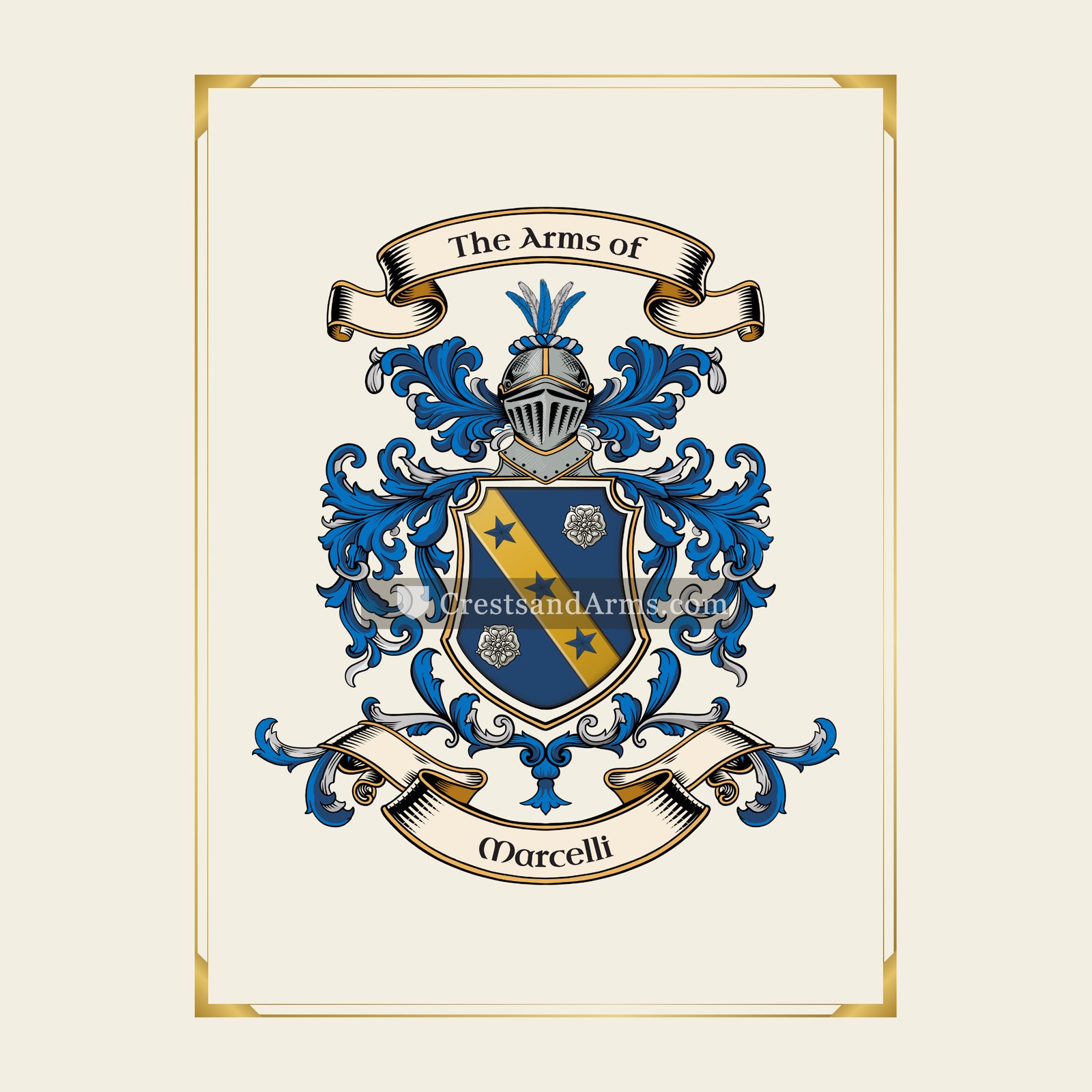 With gold border