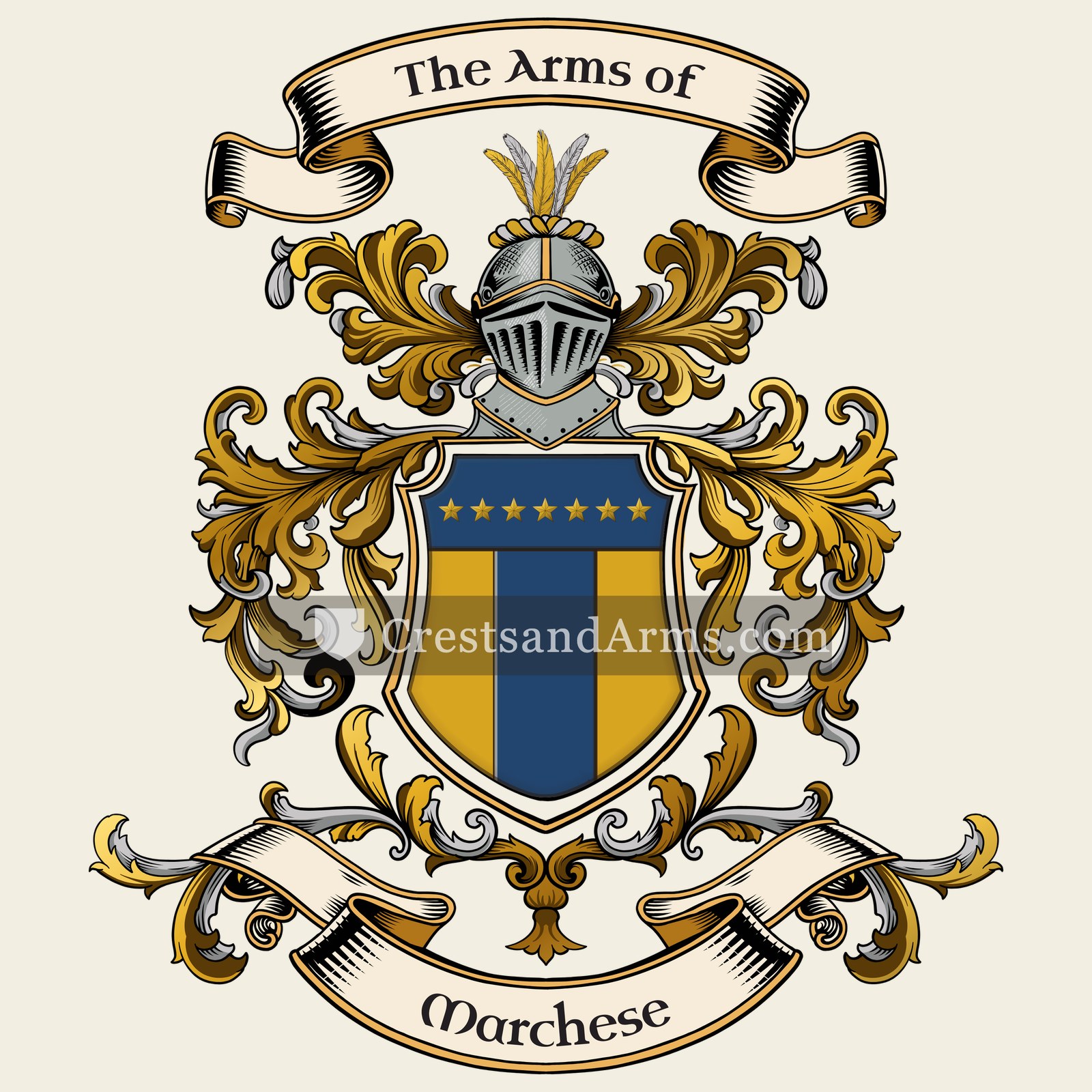The Marchese coat of arms, drawn from the recorded blazon