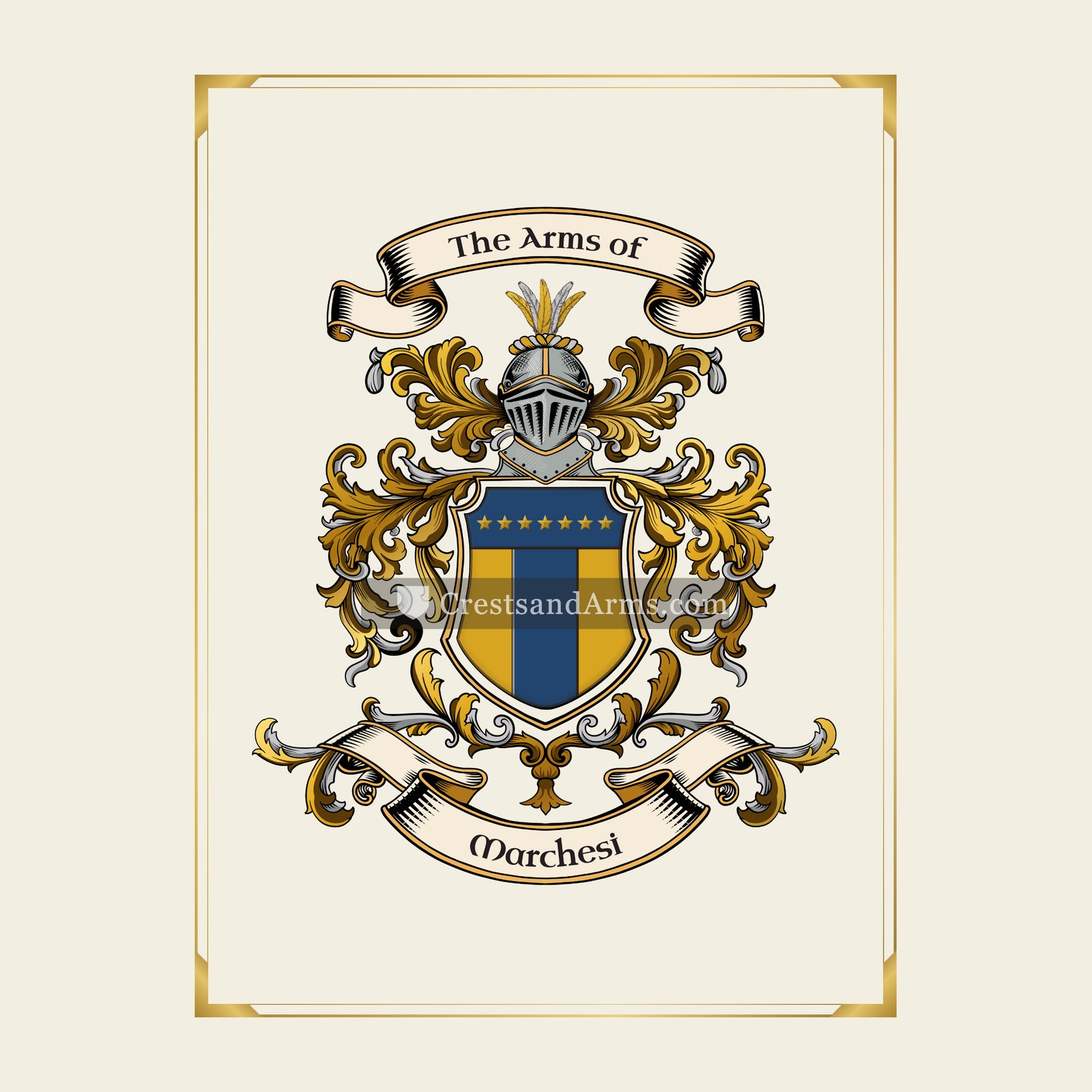 With gold border