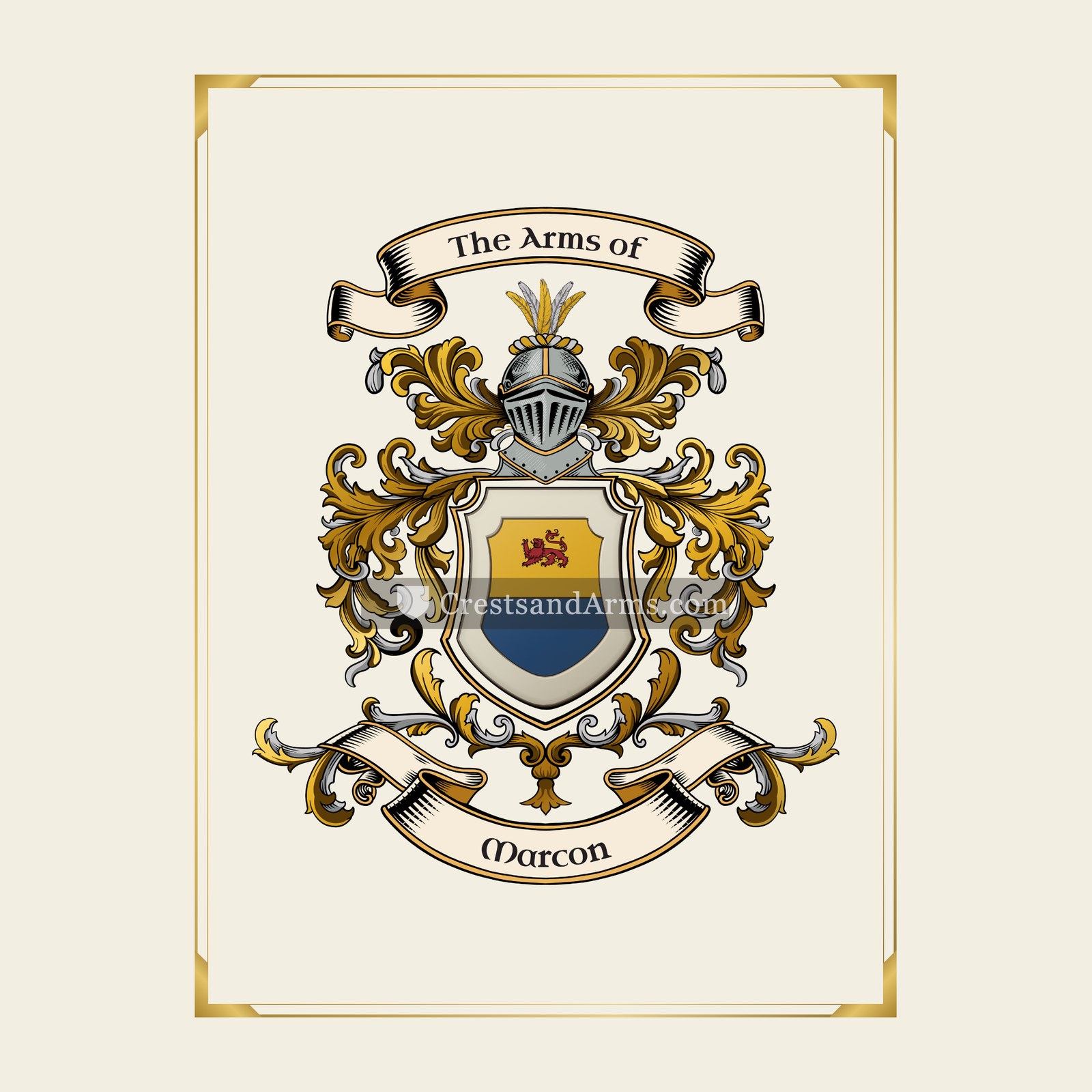 With gold border