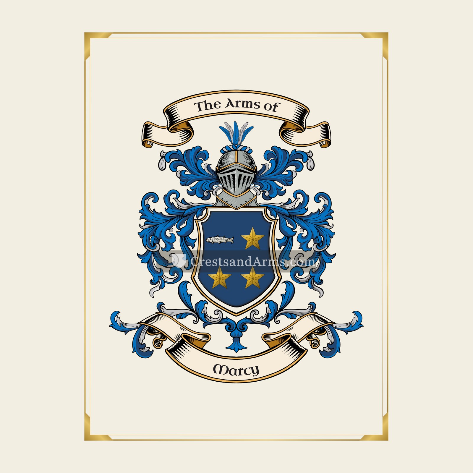 With gold border
